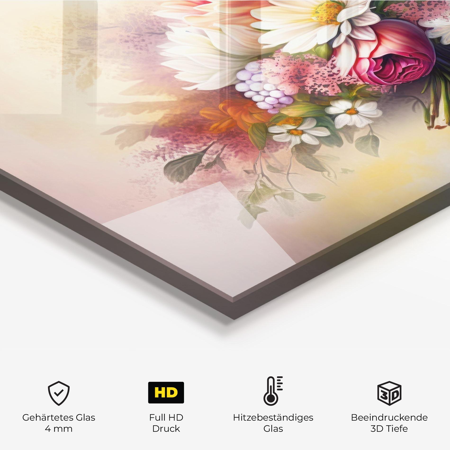 Küchenrückwand Glas Vecteezy_ai Generated Bouquet Of Fresh Spring Flowers On Light_23373362_865 mockup 2