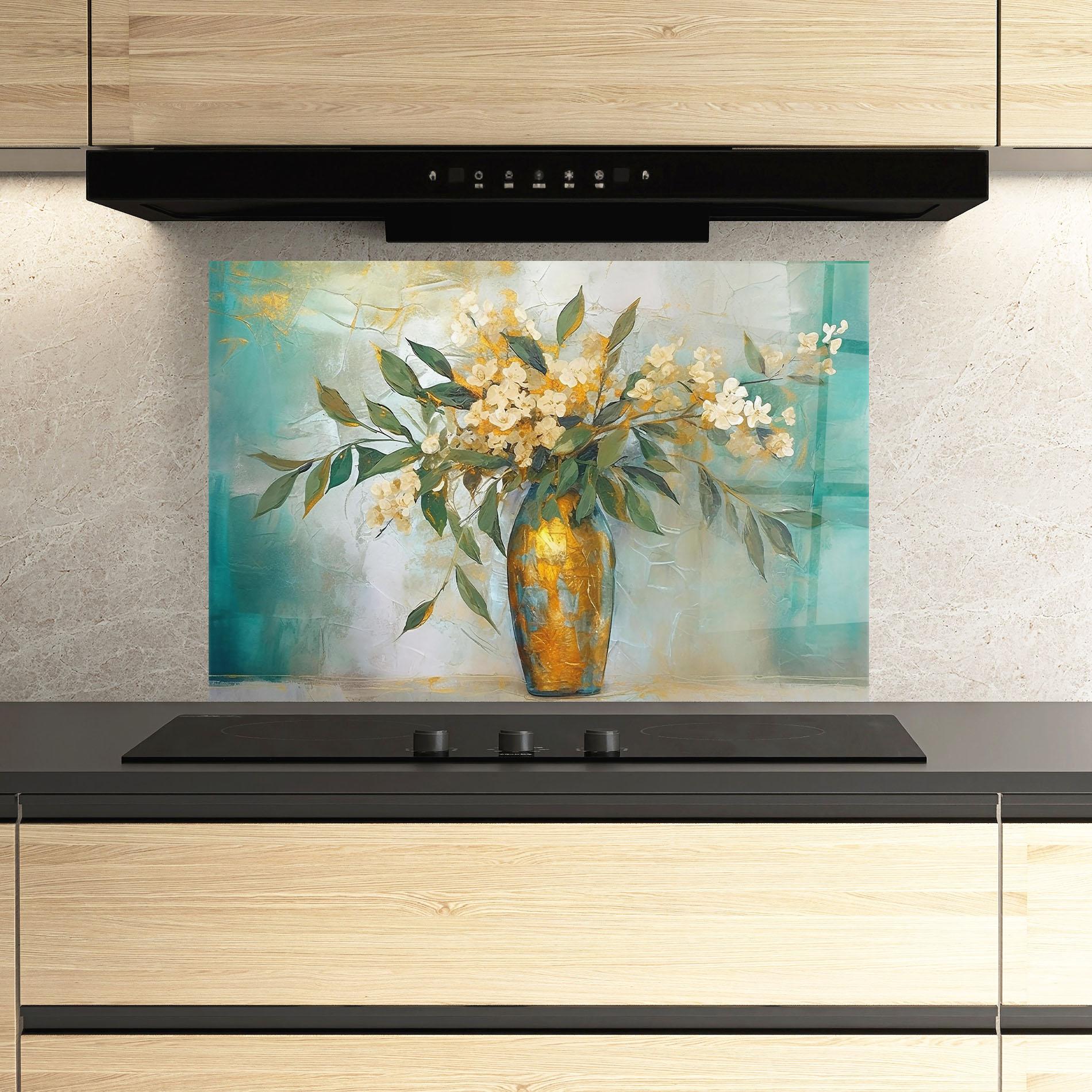 Küchenrückwand Glas Abstract Vase Art mockup 3