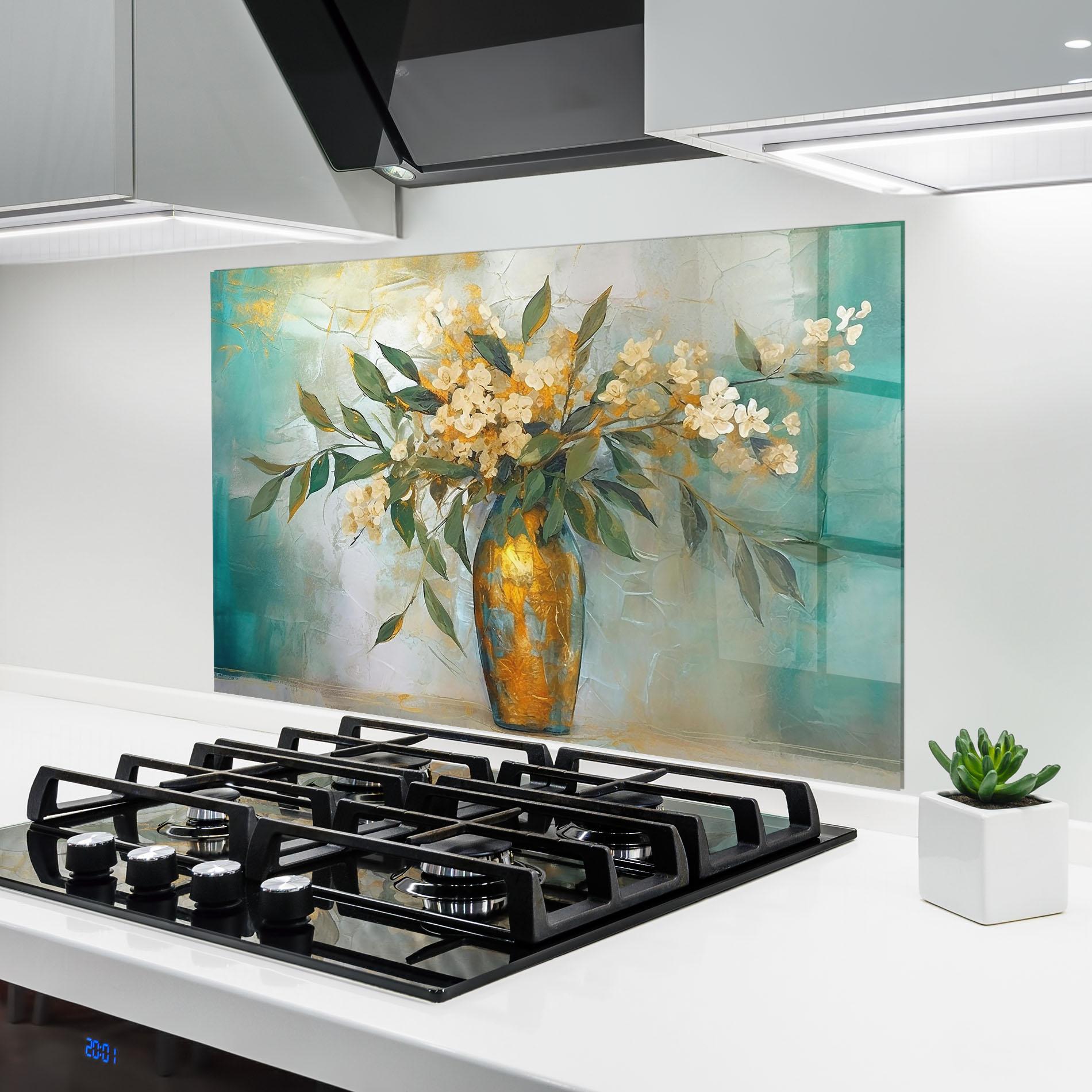 Küchenrückwand Glas Abstract Vase Art mockup 6