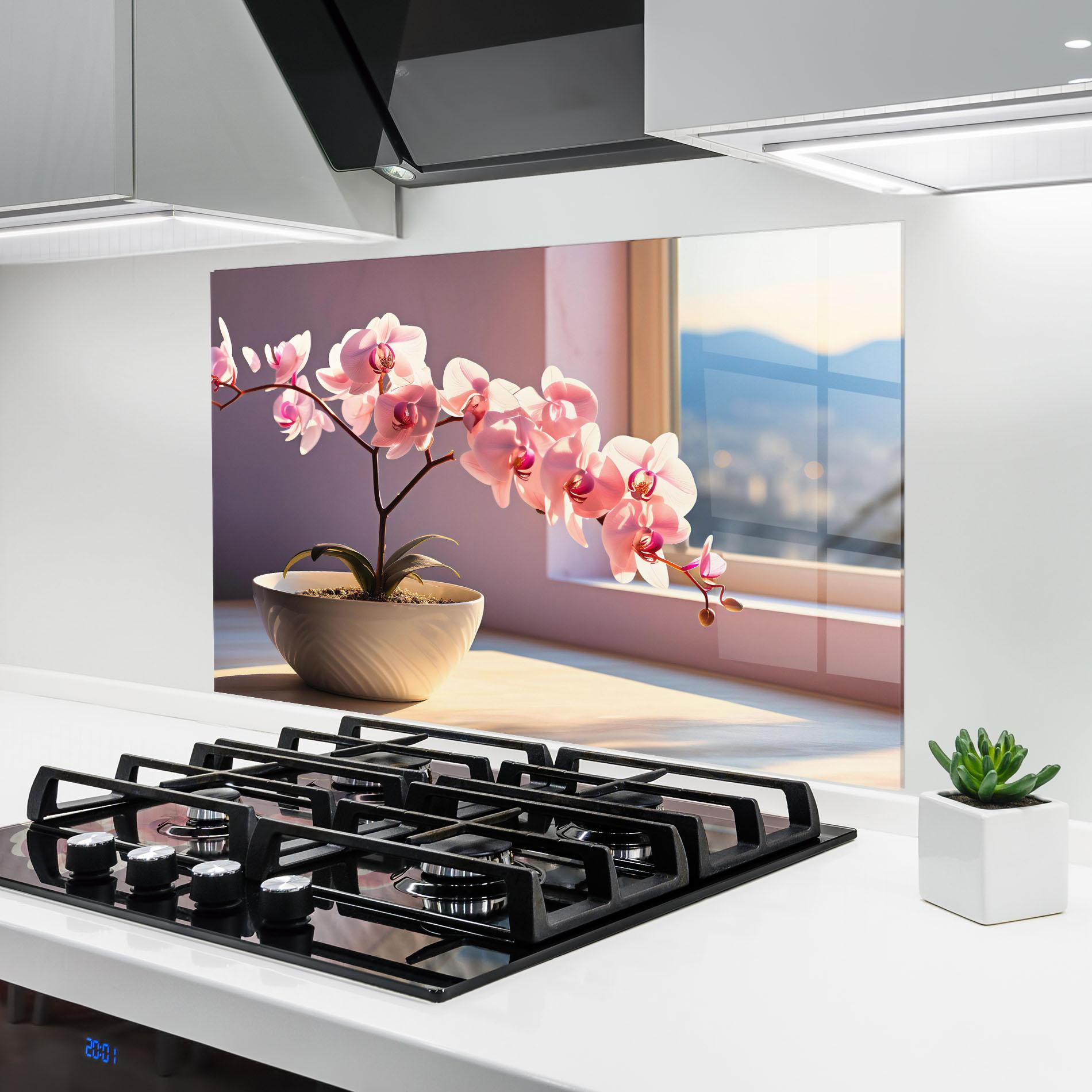 Küchenrückwand Glas Window Vase mockup 6