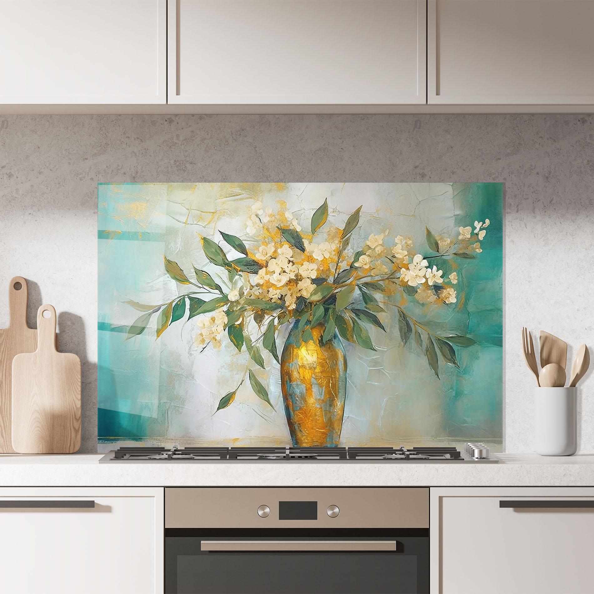 Küchenrückwand Glas Abstract Vase Art mockup 7