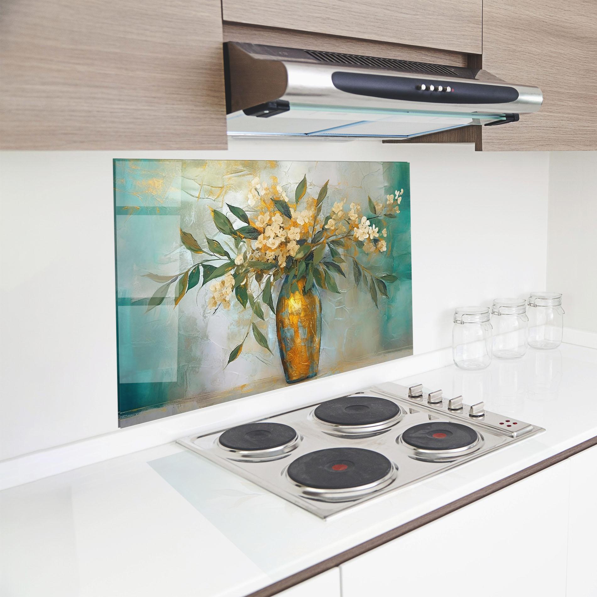 Küchenrückwand Glas Abstract Vase Art mockup 8