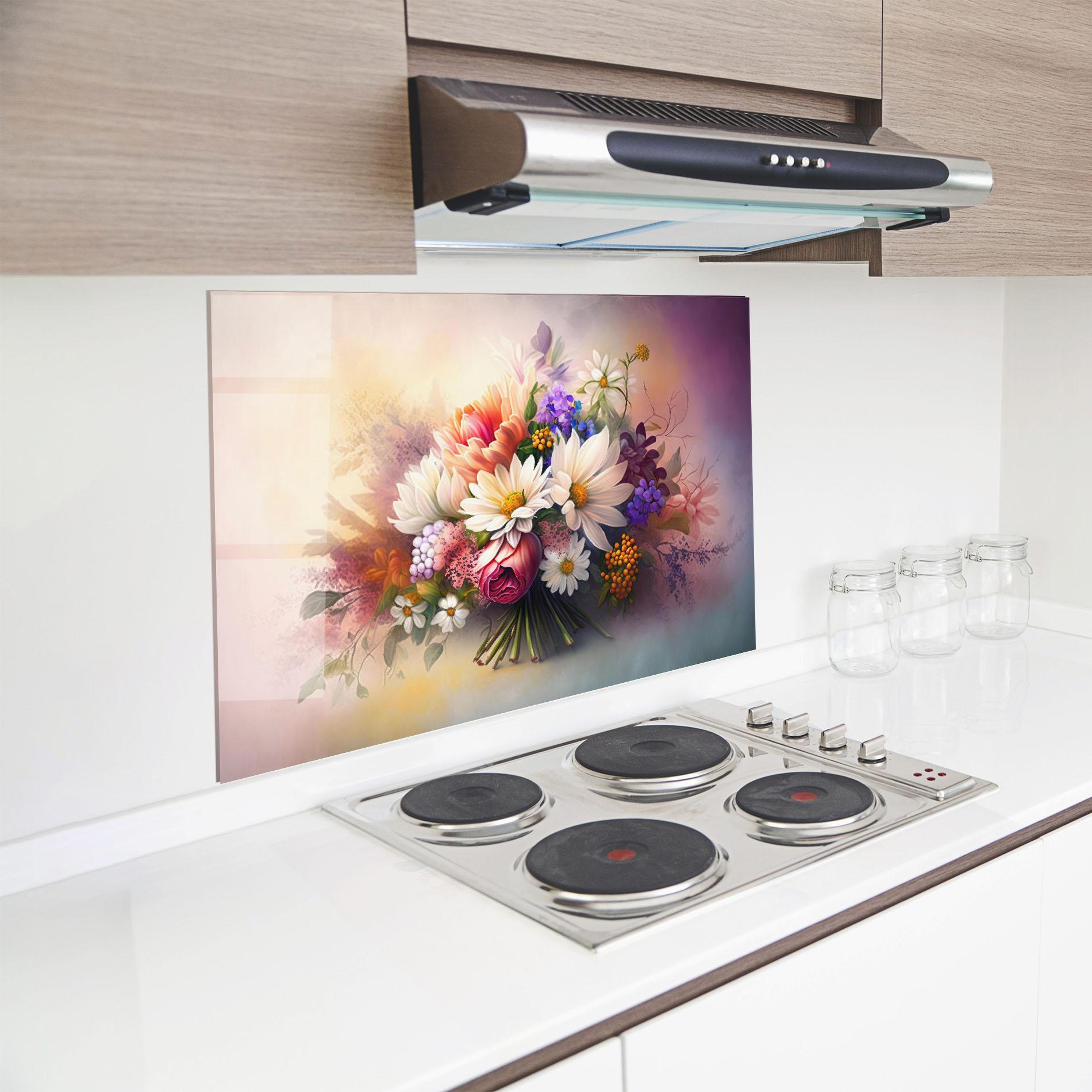 Küchenrückwand Glas Vecteezy_ai Generated Bouquet Of Fresh Spring Flowers On Light_23373362_865 mockup 8