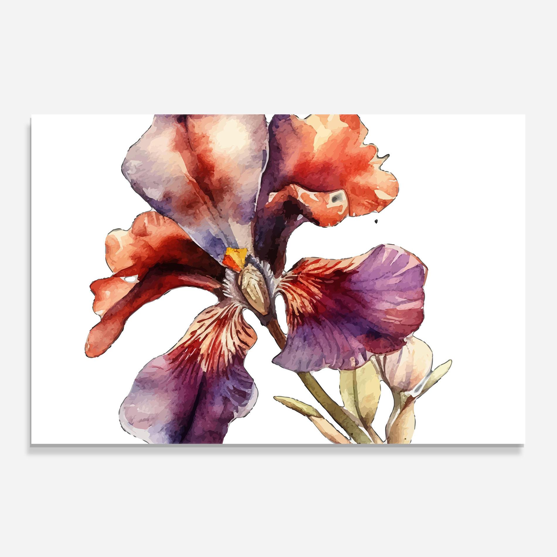Küchenrückwand Glas Watercolor Iris mockup 0