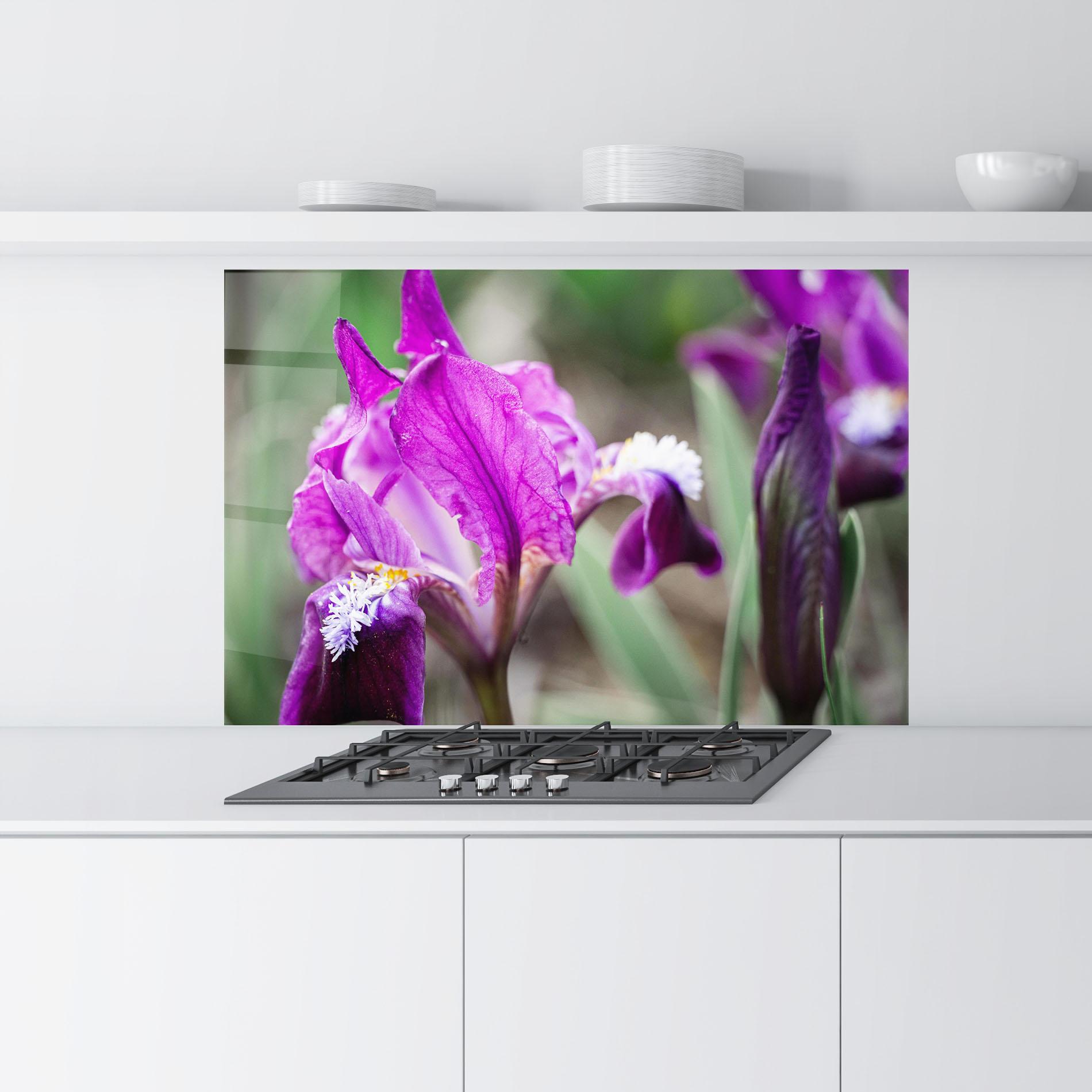 Küchenrückwand Glas Dark Pink Iris mockup 9
