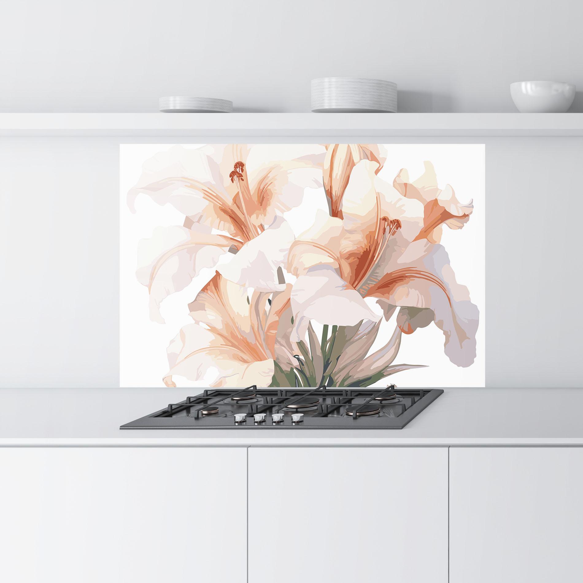 Küchenrückwand Glas Light Orange Iris mockup 9