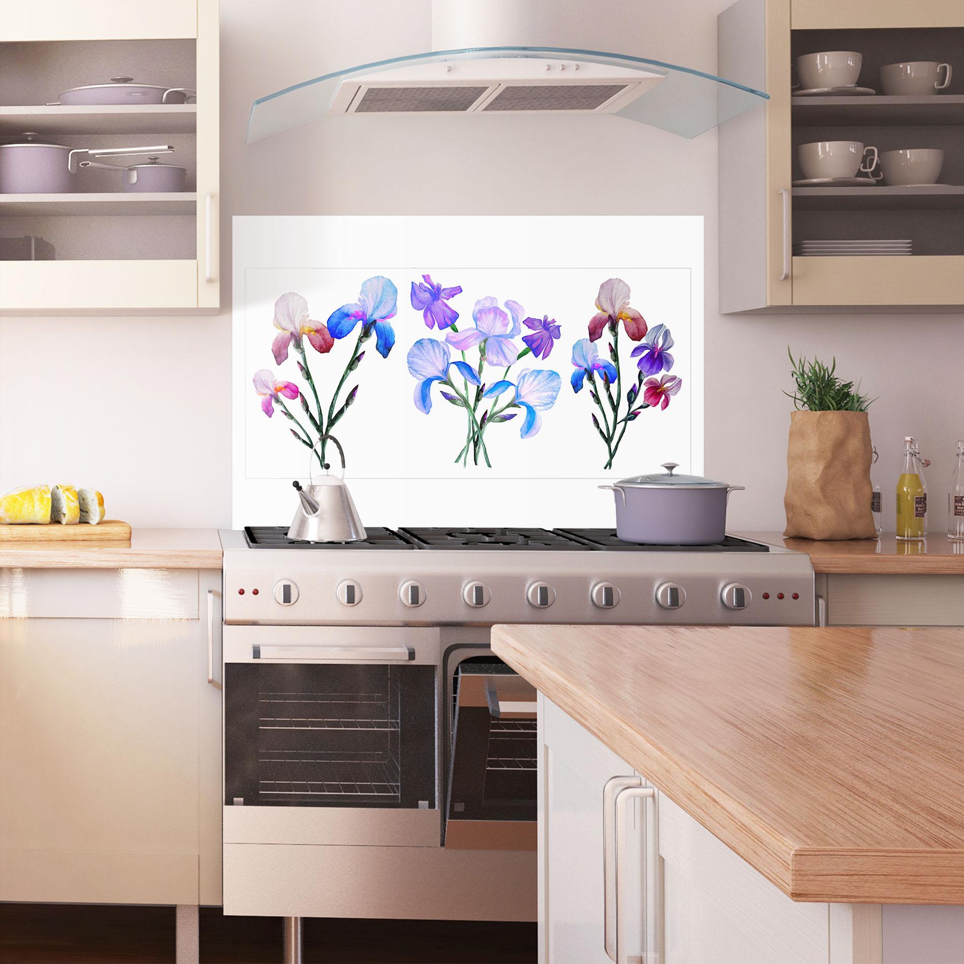Küchenrückwand Glas Iris Set mockup 1