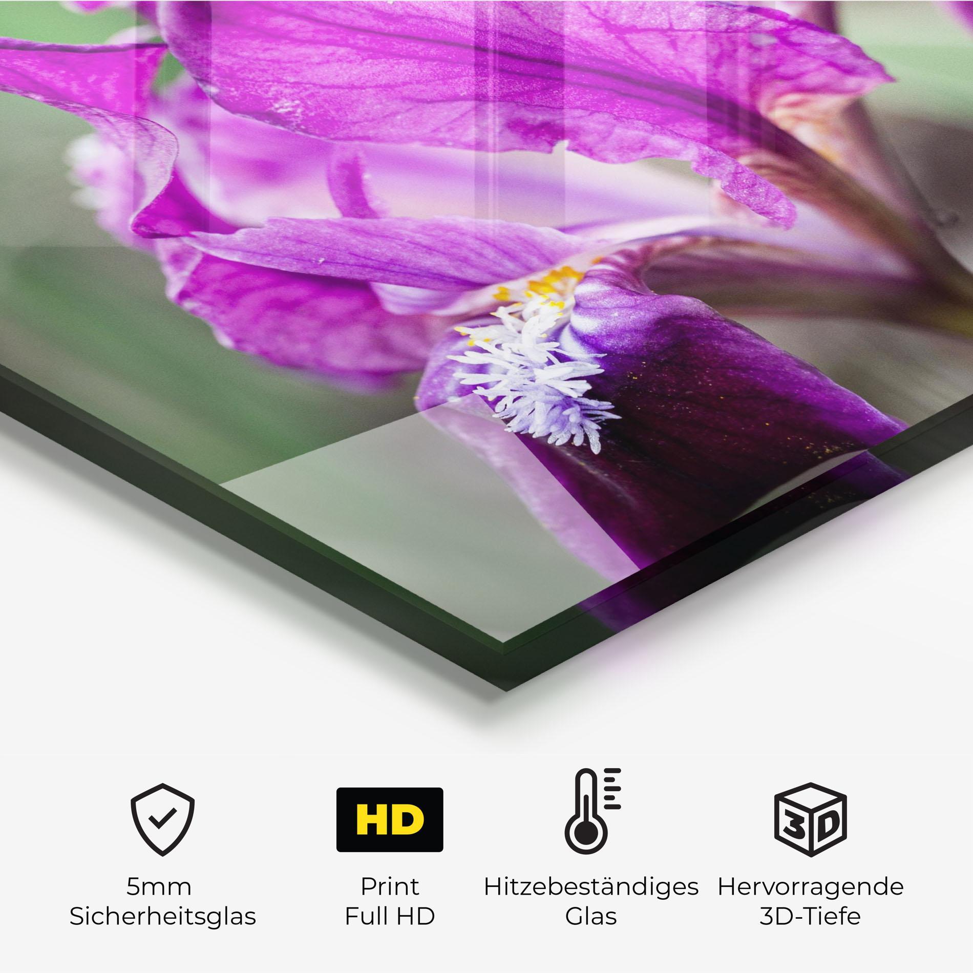 Küchenrückwand Glas Dark Pink Iris mockup 2