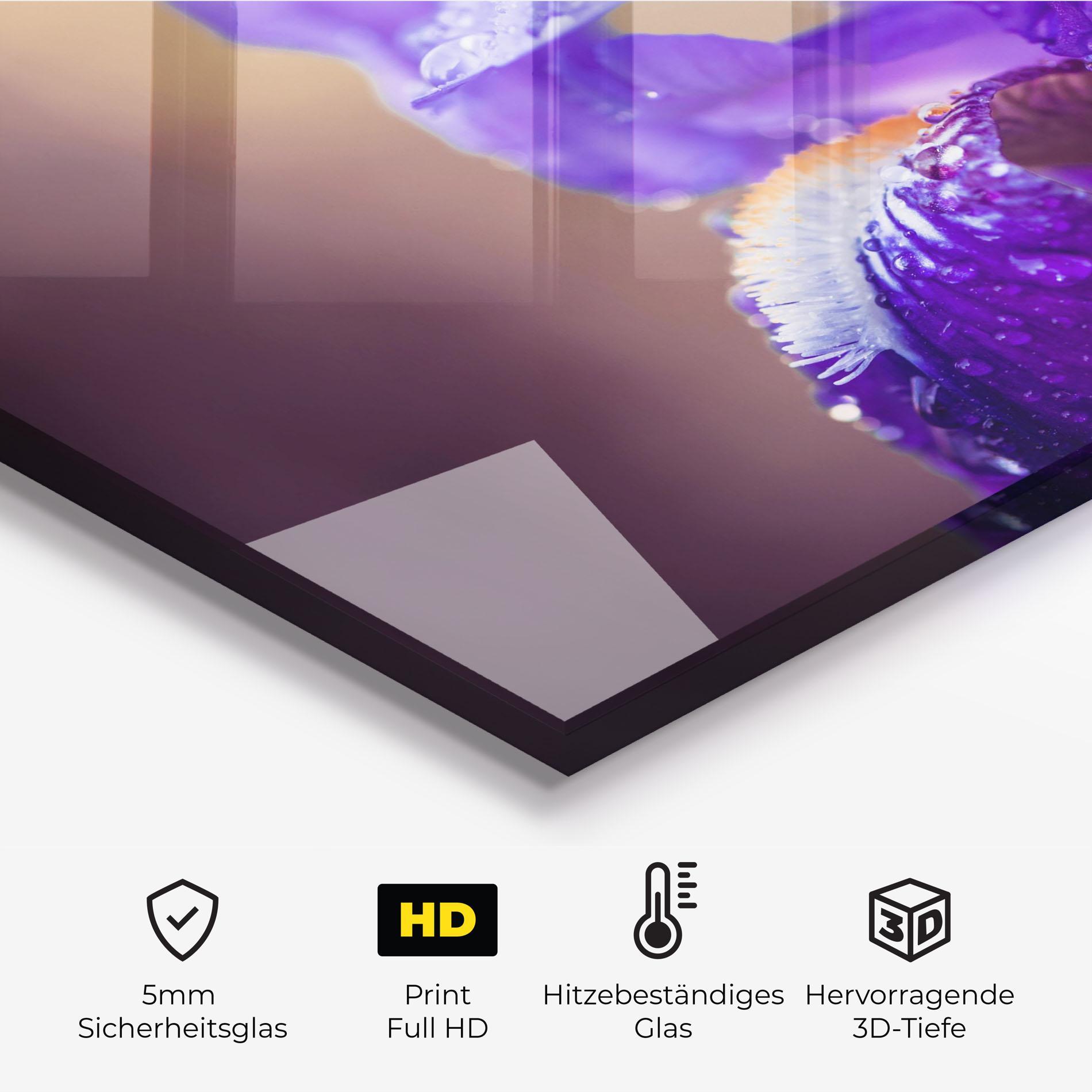 Küchenrückwand Glas Iris Aftger Rain mockup 2