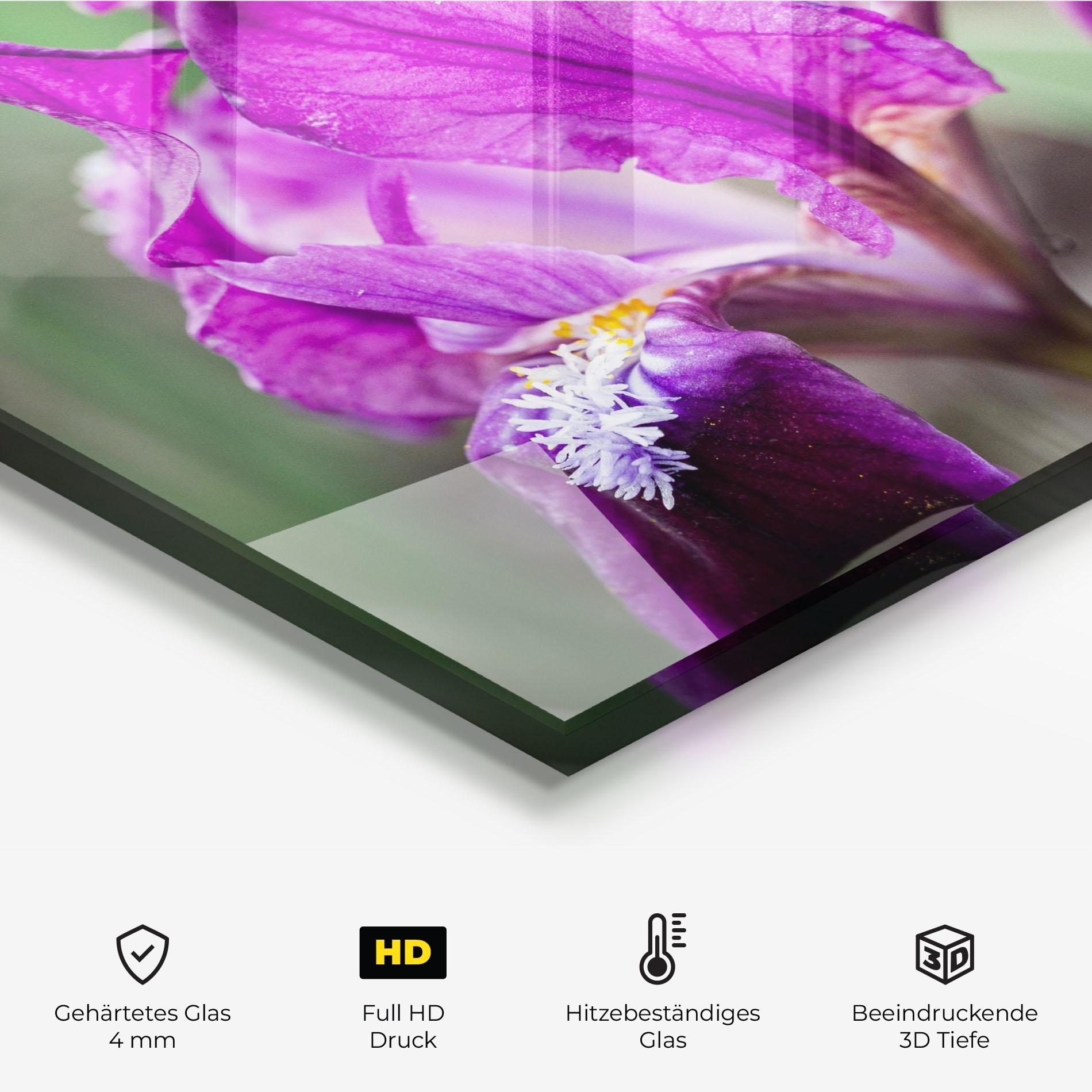 Küchenrückwand Glas Dark Pink Iris mockup 2