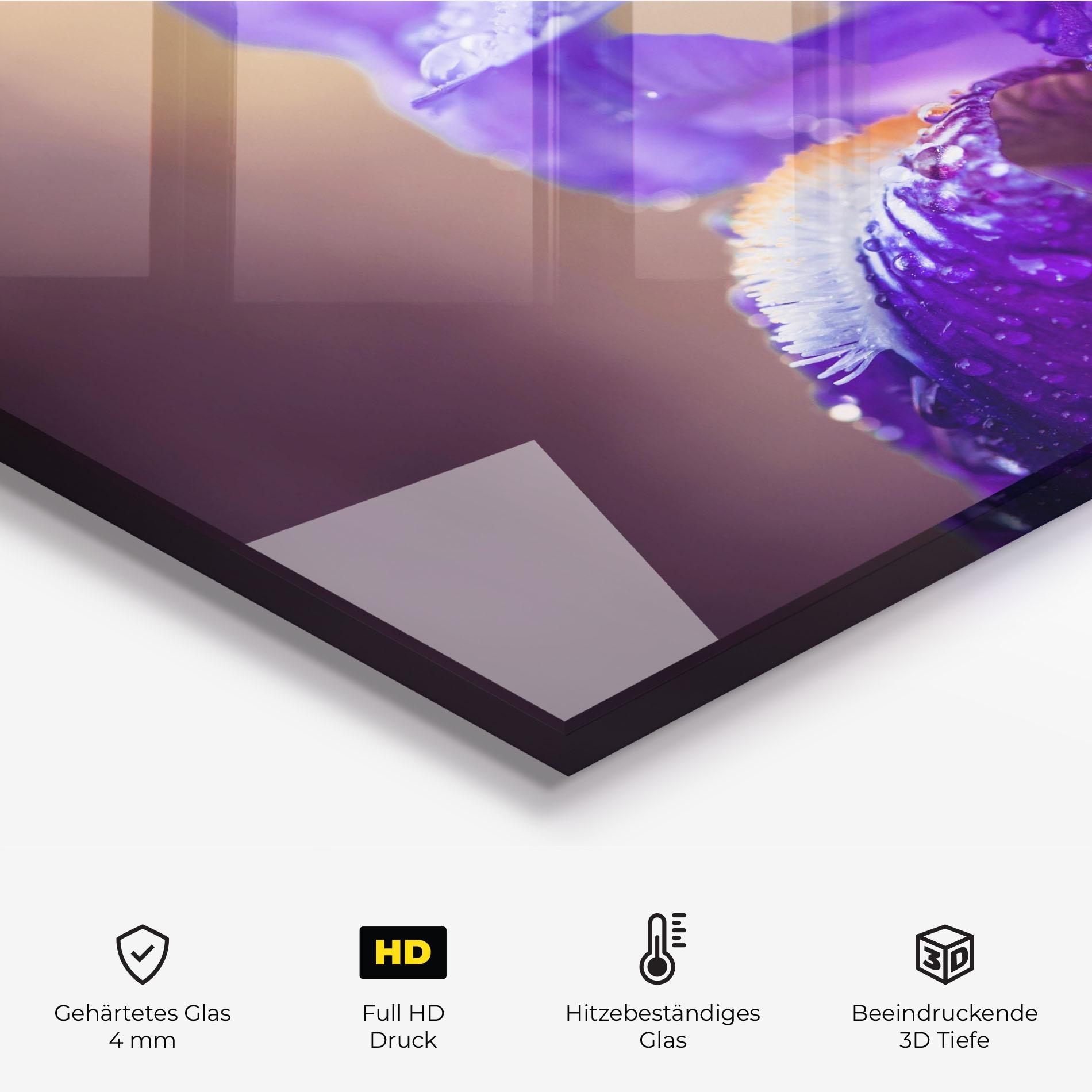 Küchenrückwand Glas Iris Aftger Rain mockup 2