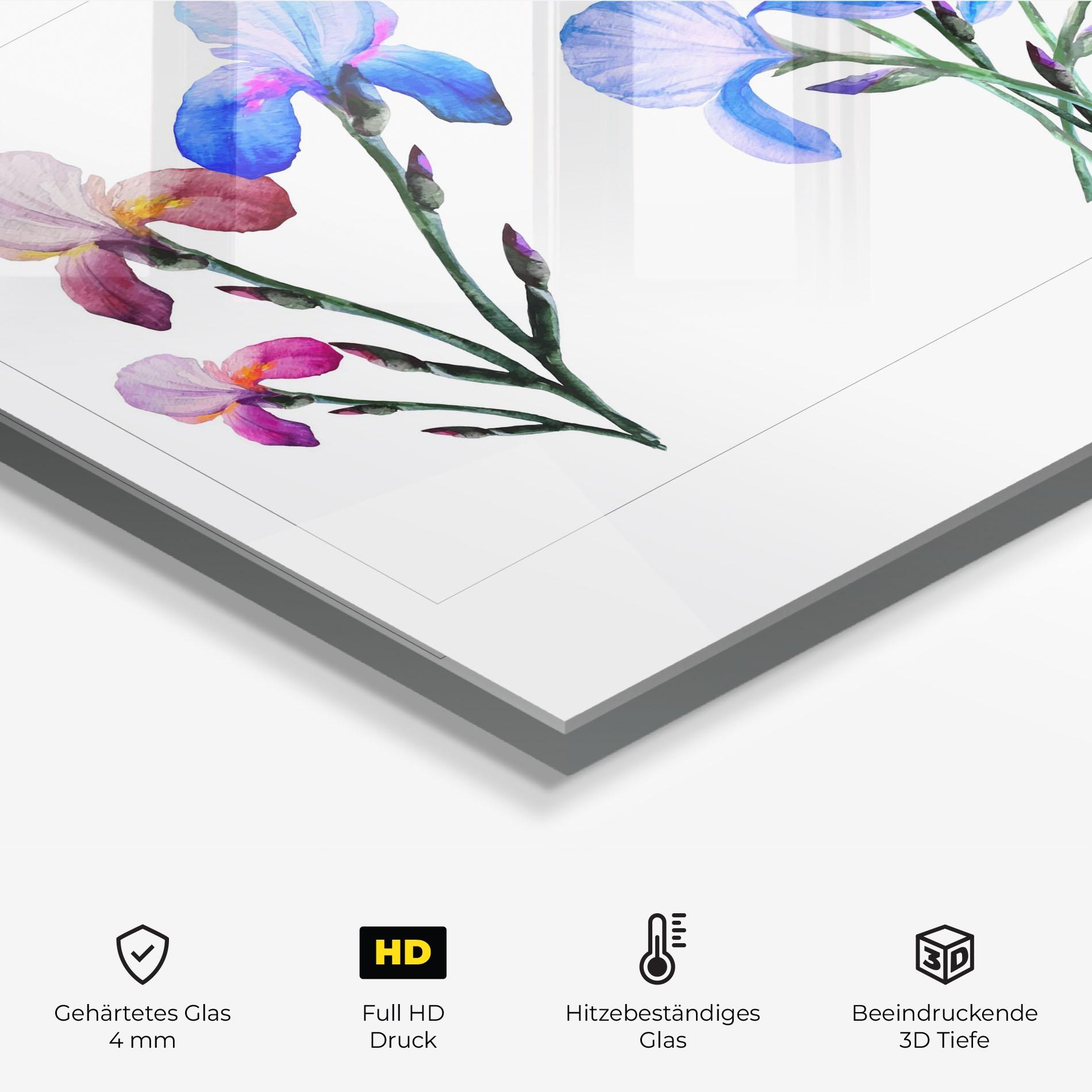 Küchenrückwand Glas Iris Set mockup 2