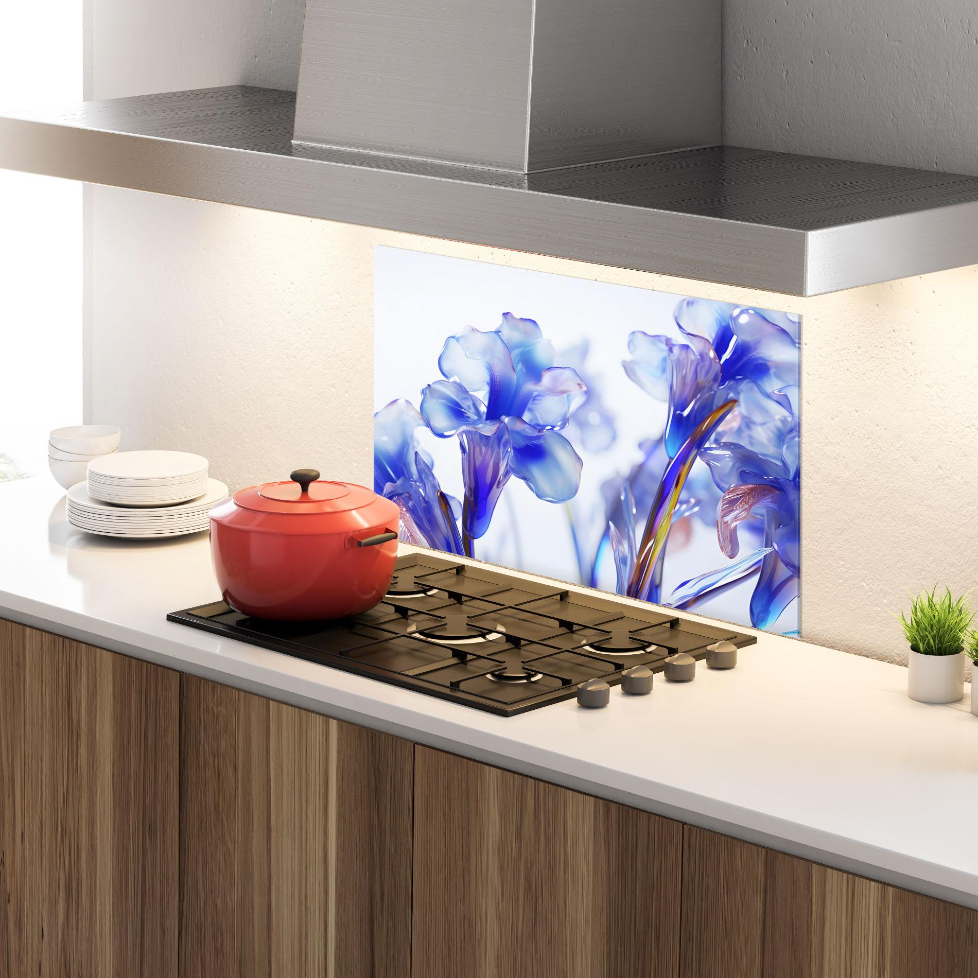 Küchenrückwand Glas Iris Glass mockup 4