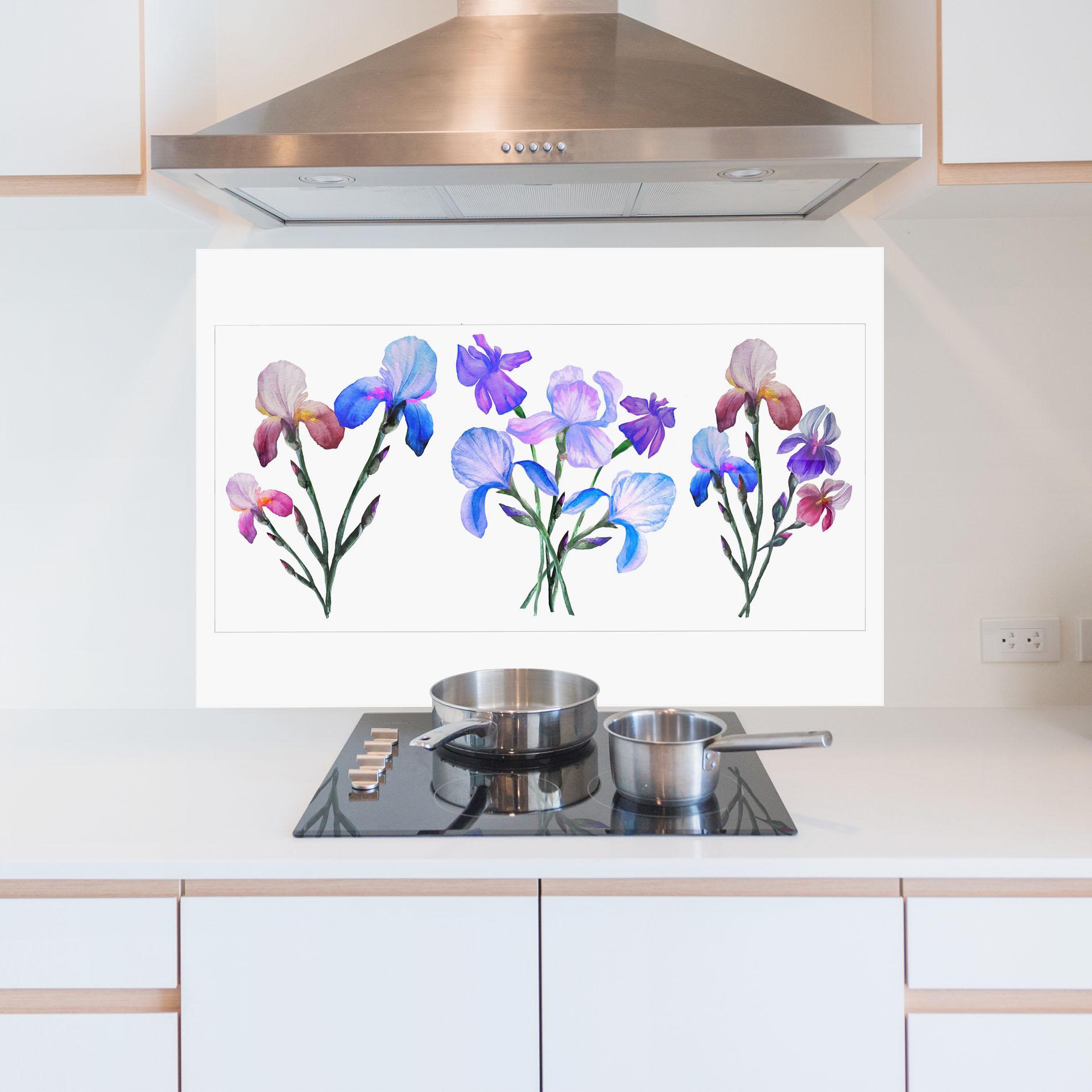 Küchenrückwand Glas Iris Set mockup 5