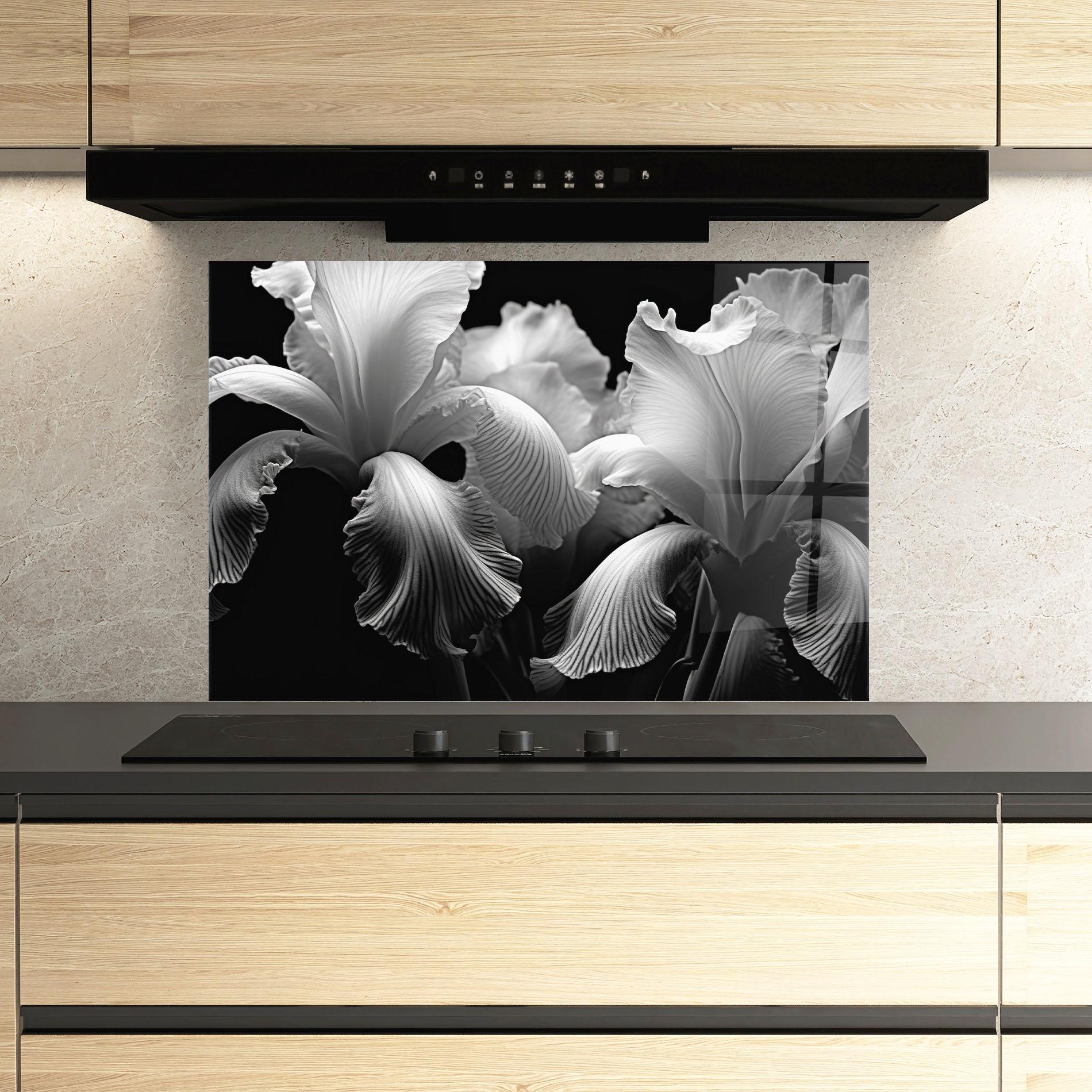 Küchenrückwand Glas Grey Iris mockup 3