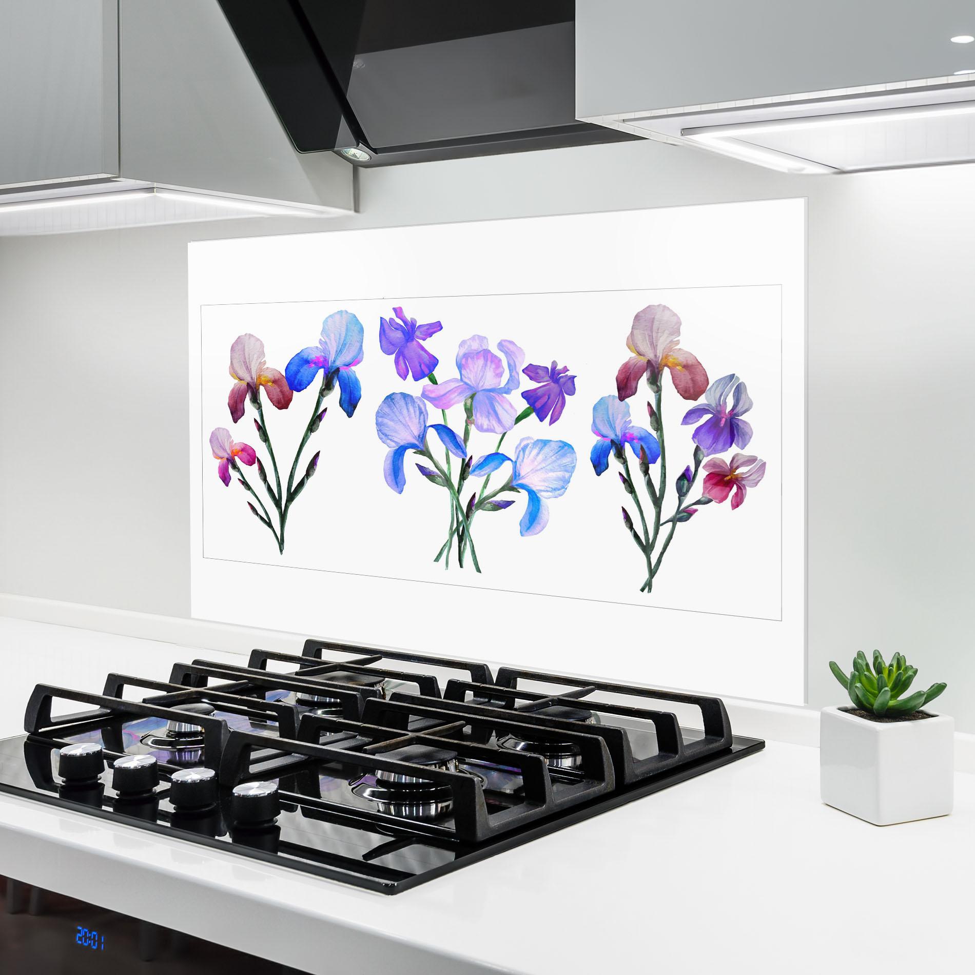 Küchenrückwand Glas Iris Set mockup 6
