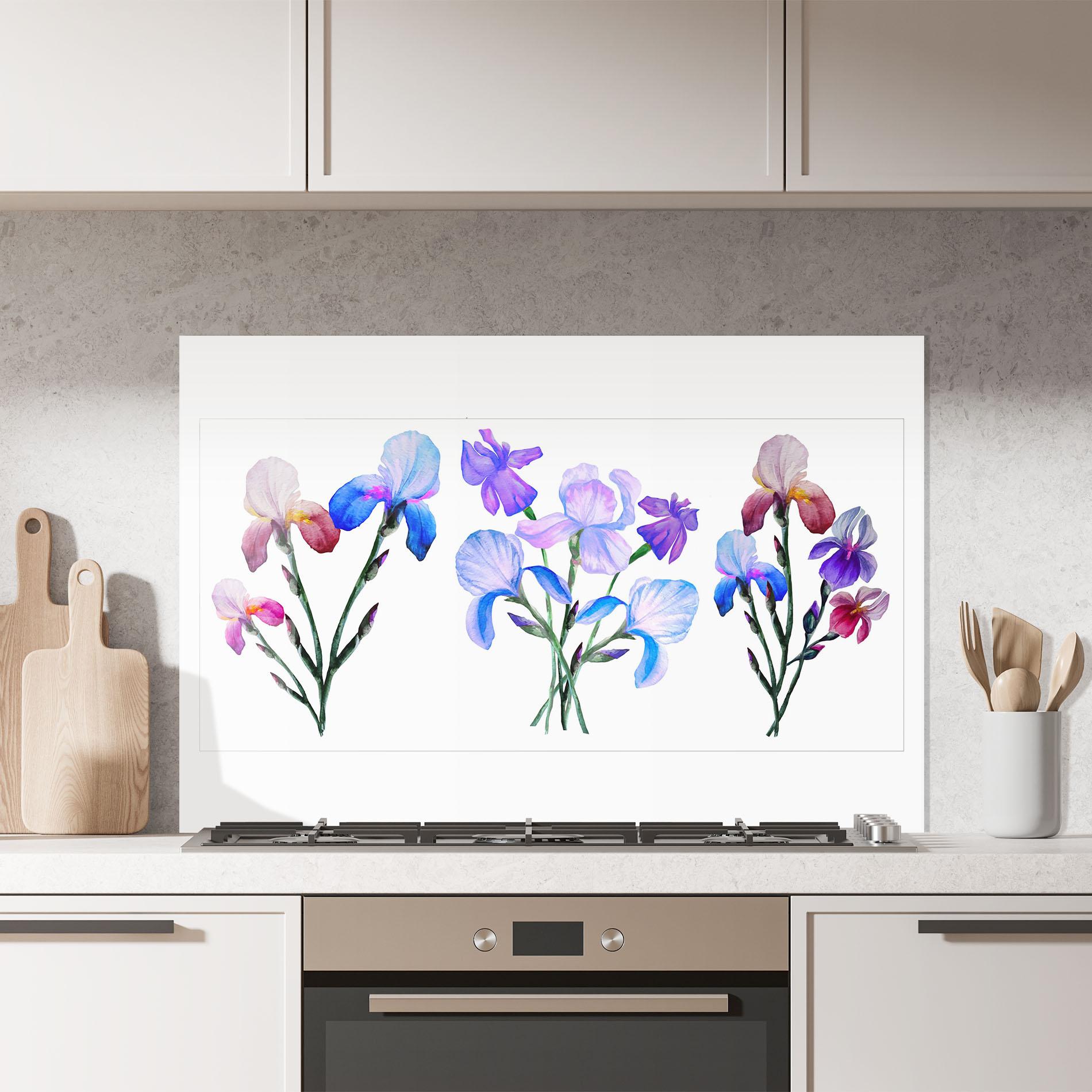 Küchenrückwand Glas Iris Set mockup 7