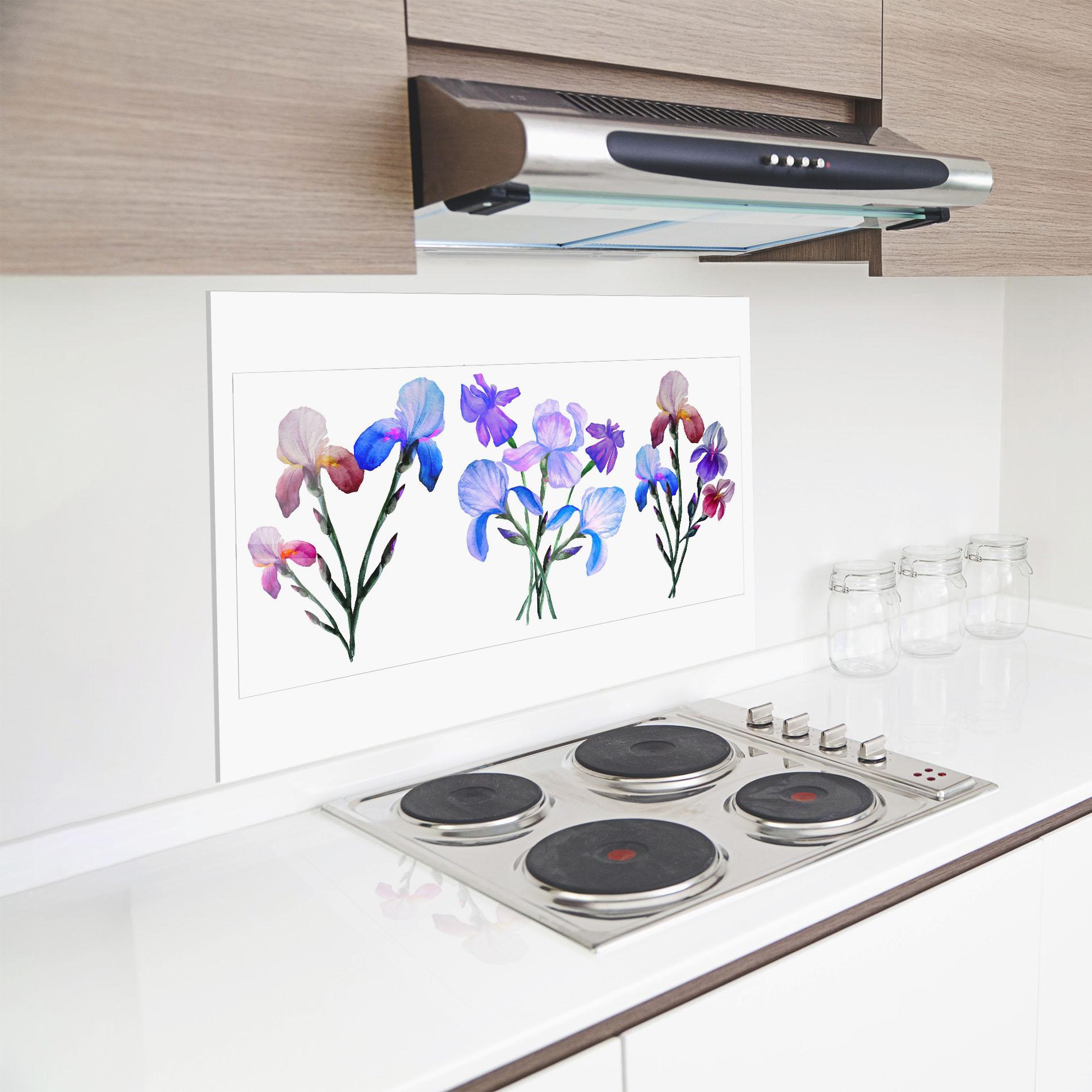 Küchenrückwand Glas Iris Set mockup 8
