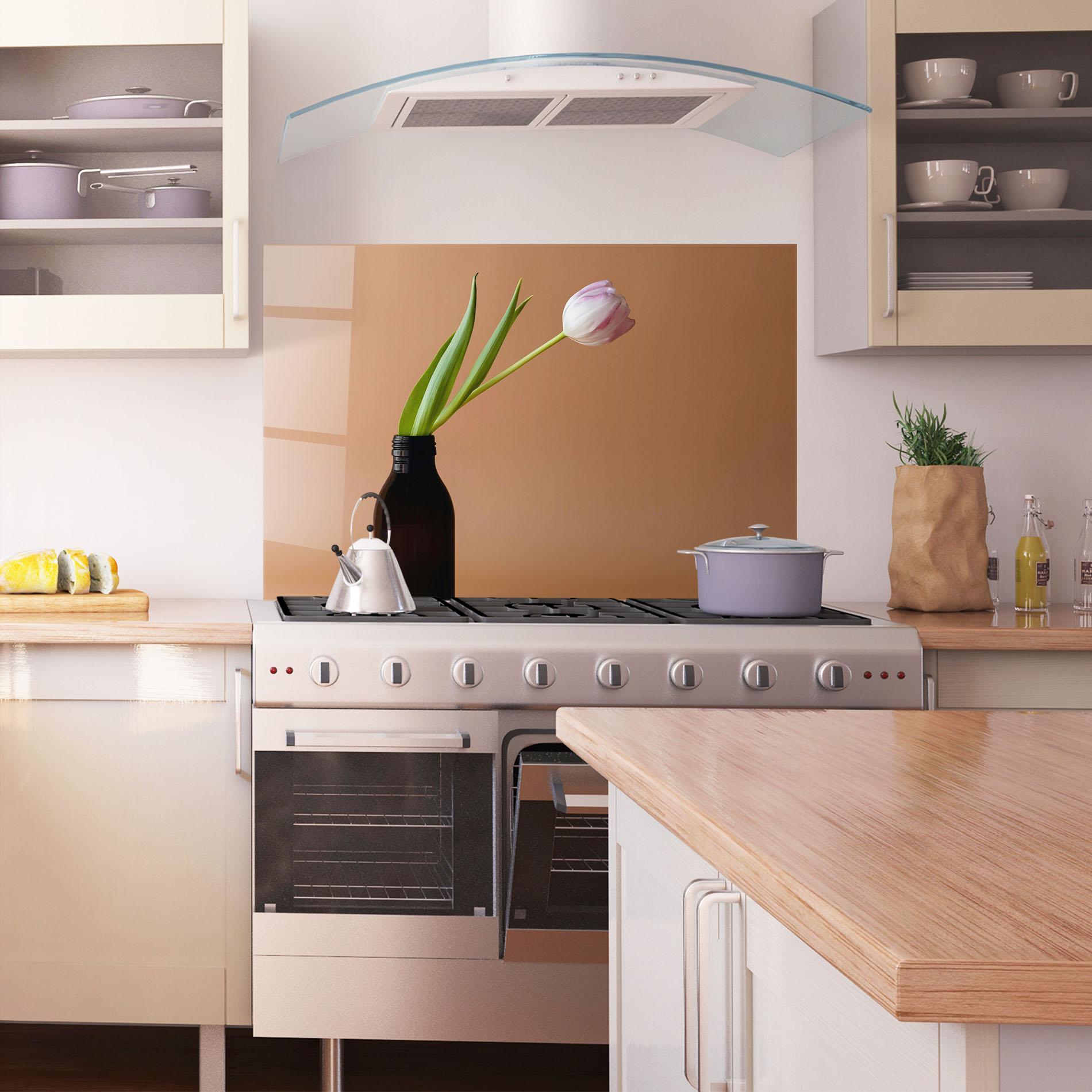 Küchenrückwand Glas One Pink Tulip mockup 1