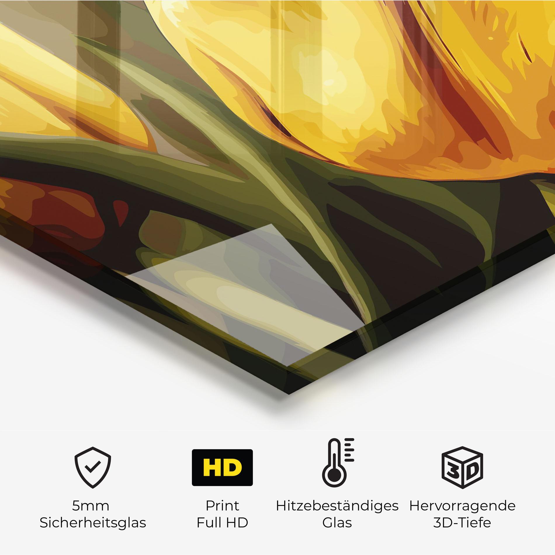 Küchenrückwand Glas Big Yellow Tulip mockup 2