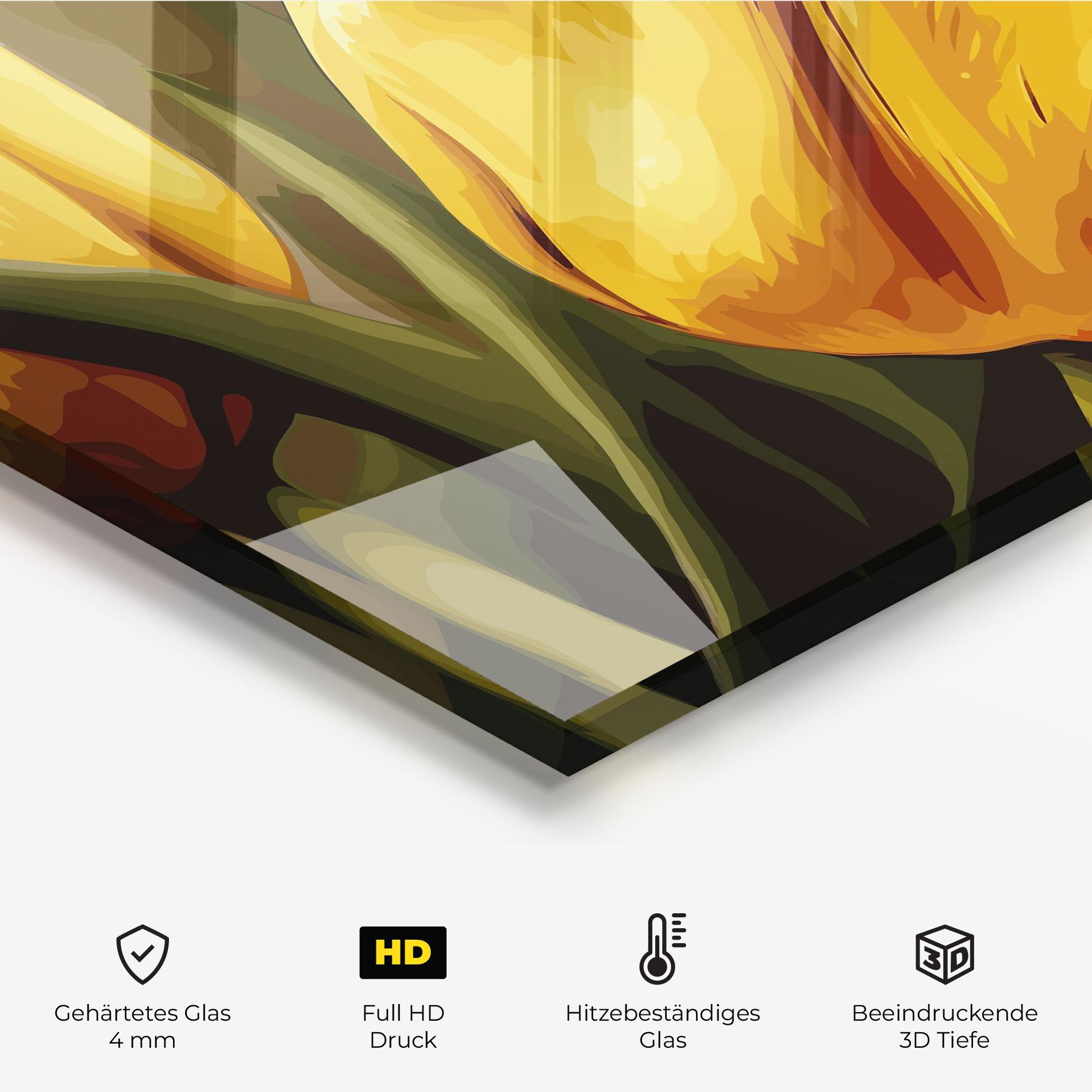 Küchenrückwand Glas Big Yellow Tulip mockup 2