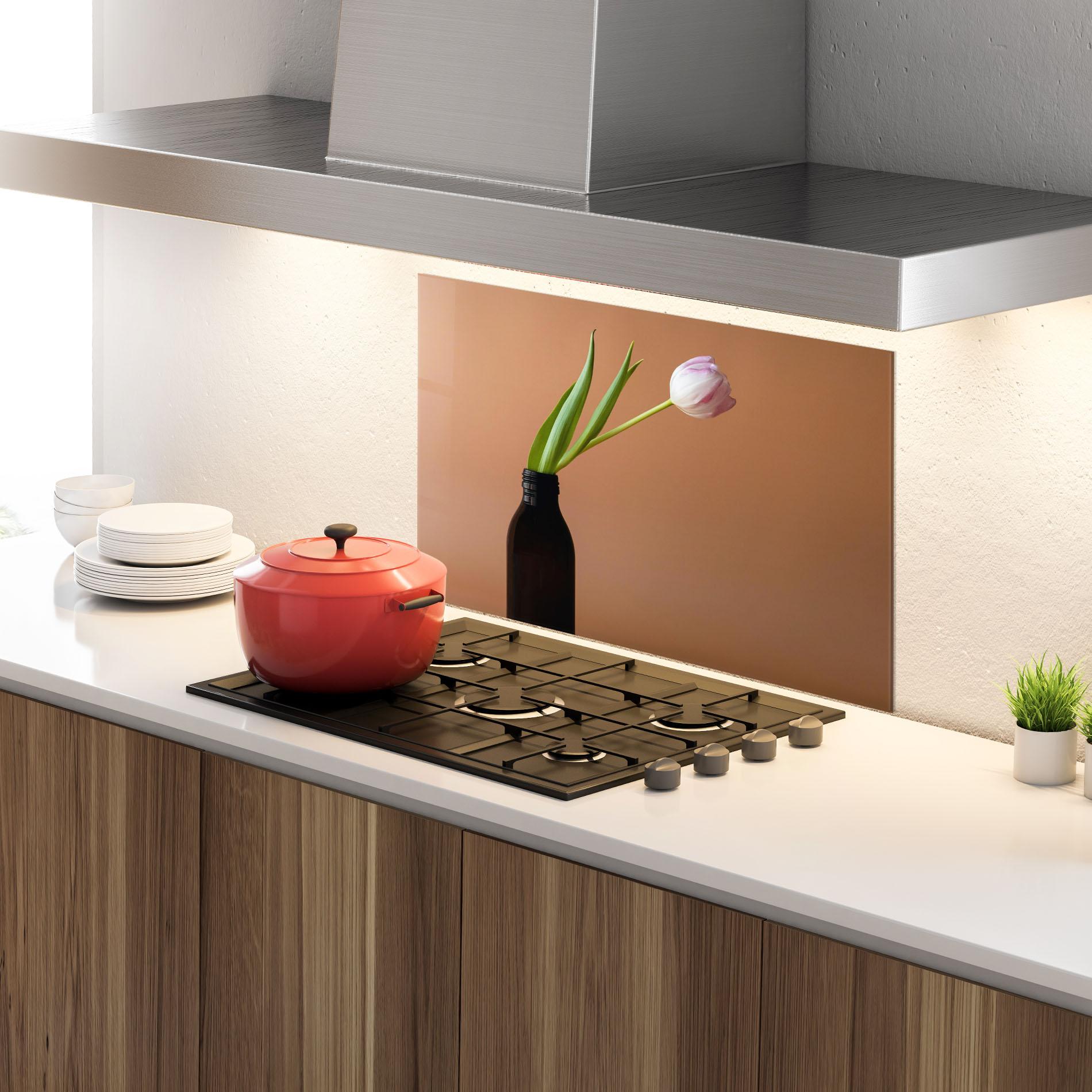 Küchenrückwand Glas One Pink Tulip mockup 4