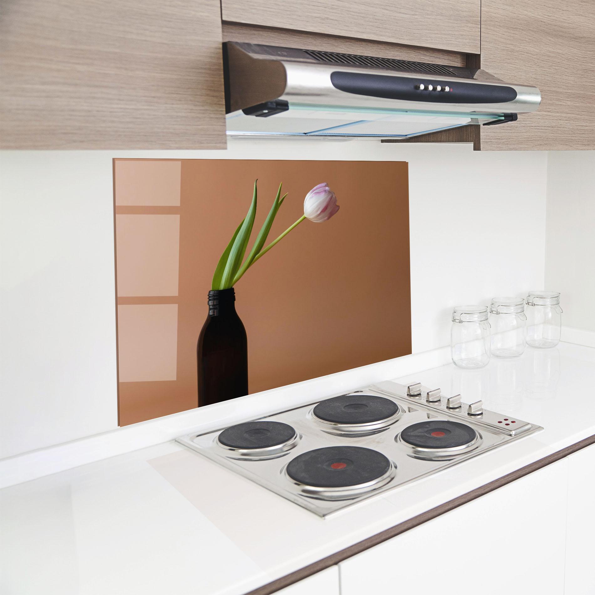 Küchenrückwand Glas One Pink Tulip mockup 8