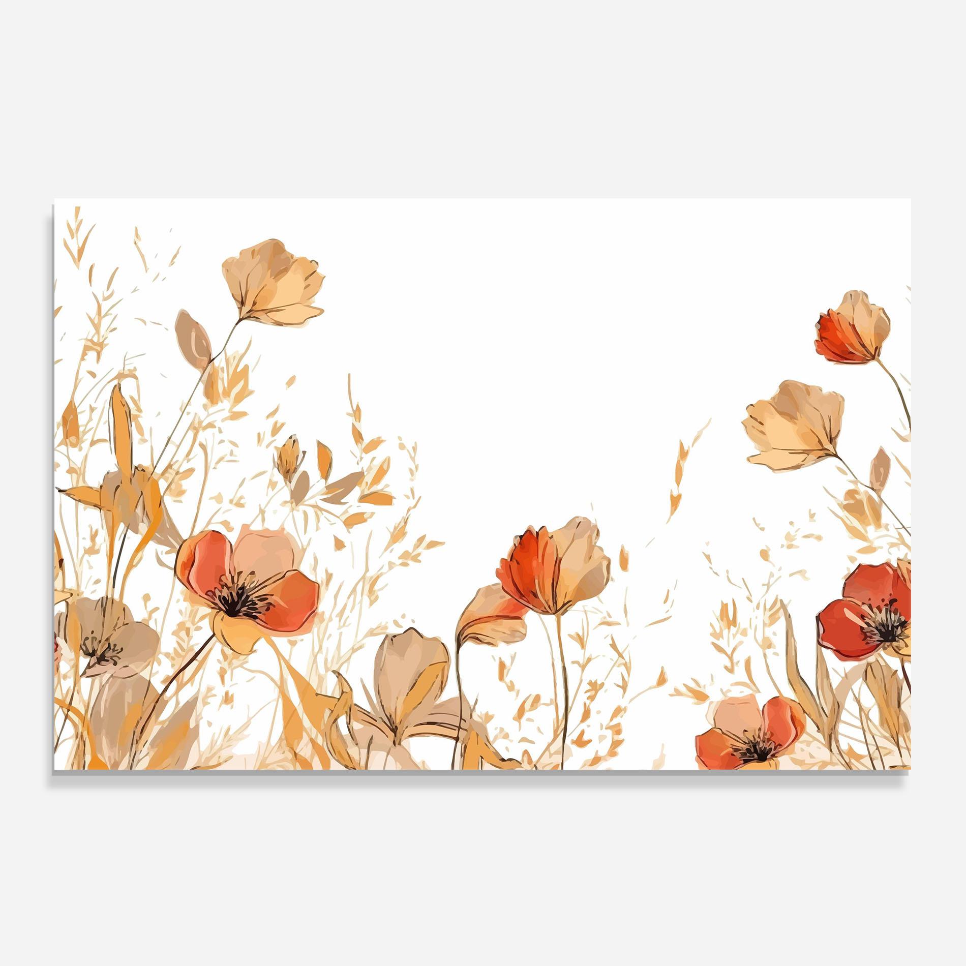 Küchenrückwand Glas Gold Red Poppy mockup 0