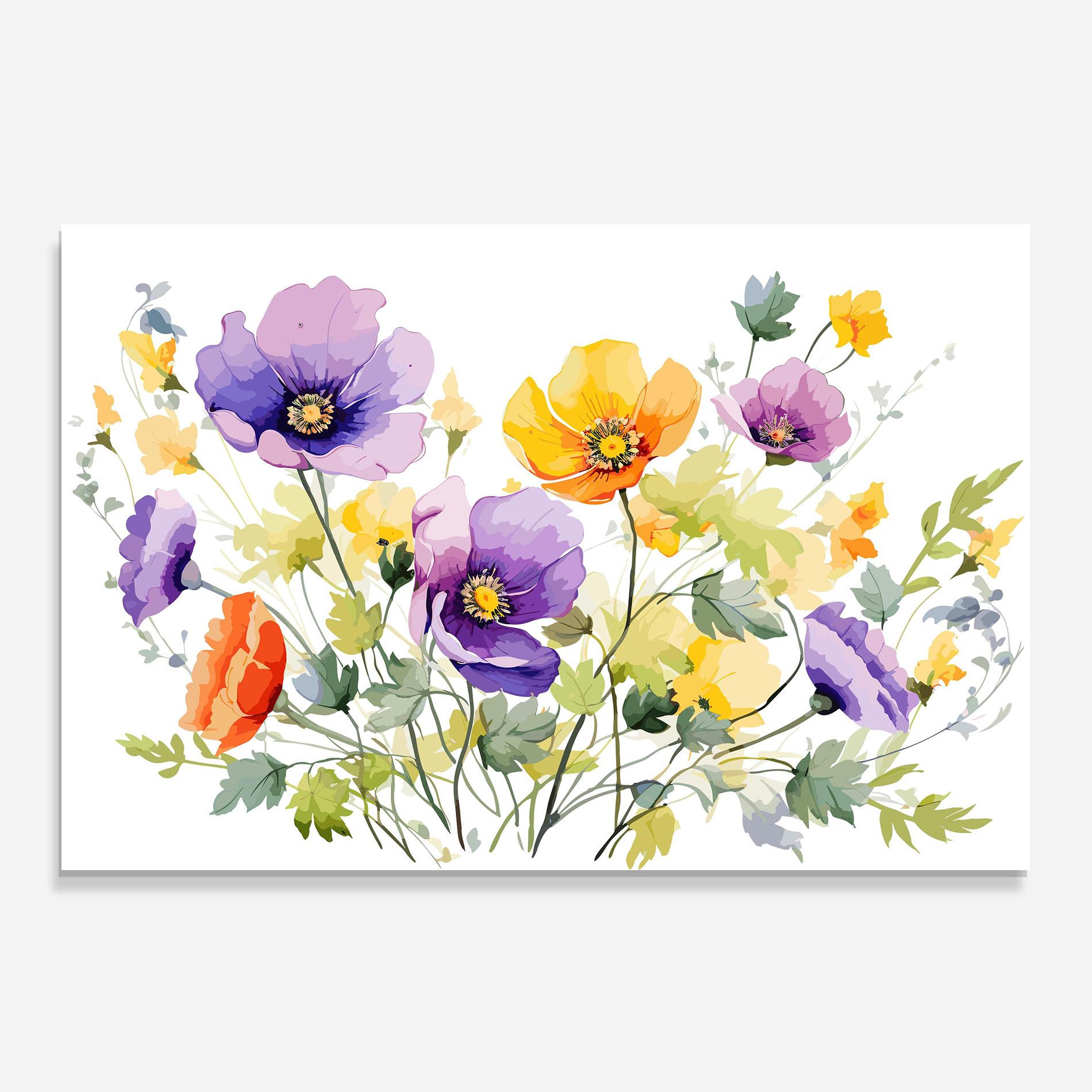 Küchenrückwand Glas Purple Orange Poppy mockup 0