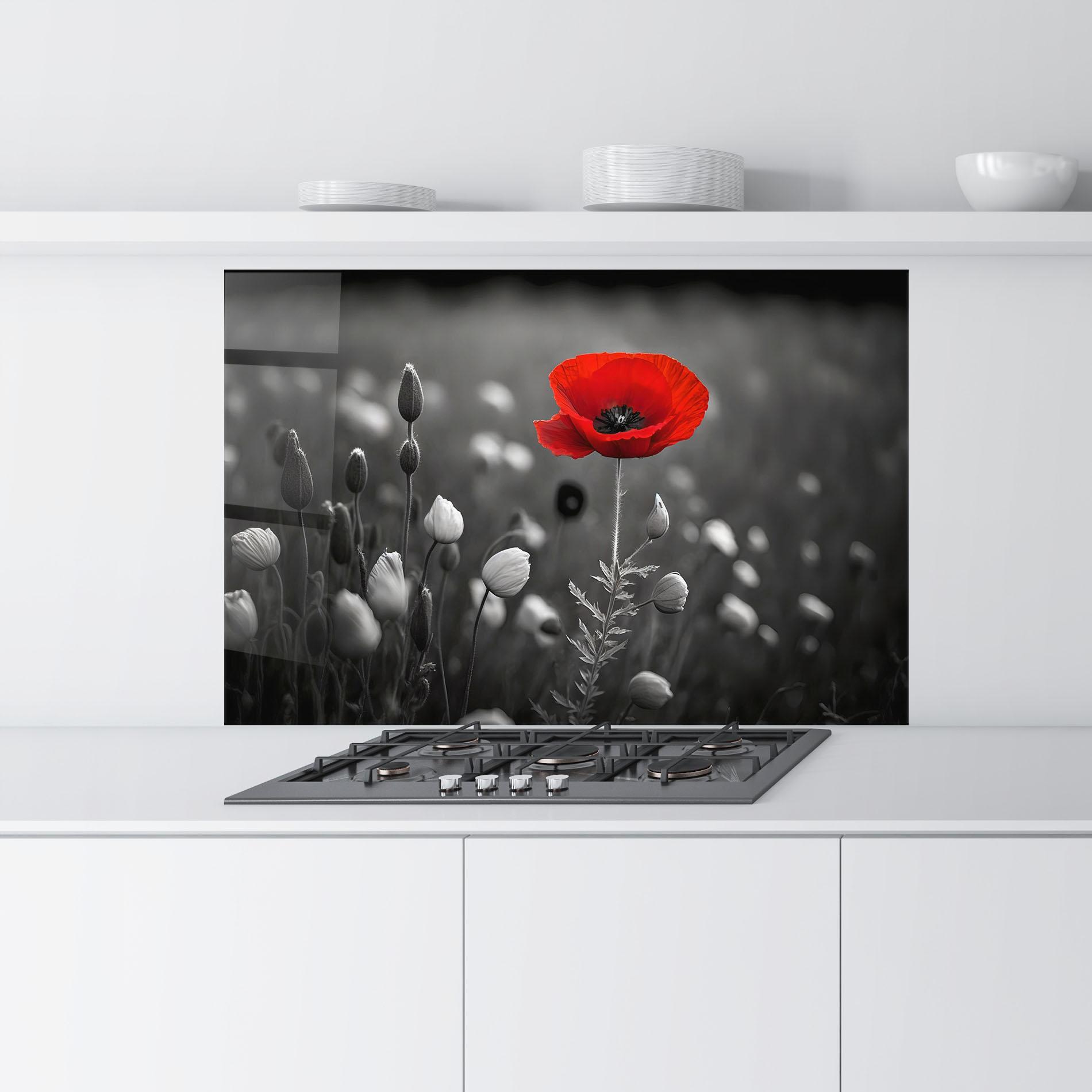 Küchenrückwand Glas Special Red Poppy mockup 9