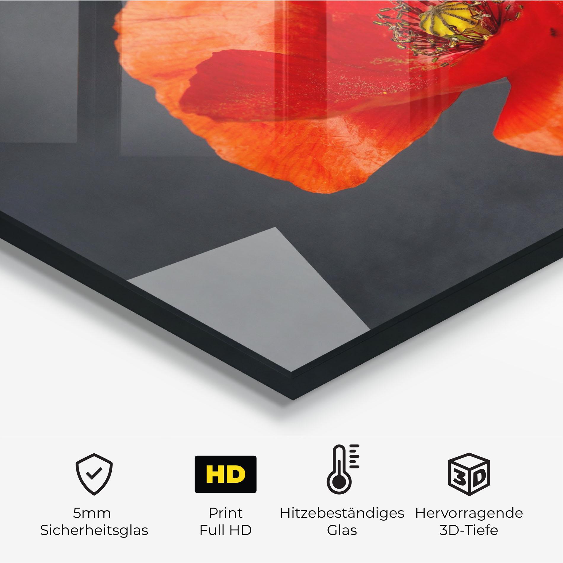 Küchenrückwand Glas Light Red Poppy mockup 2