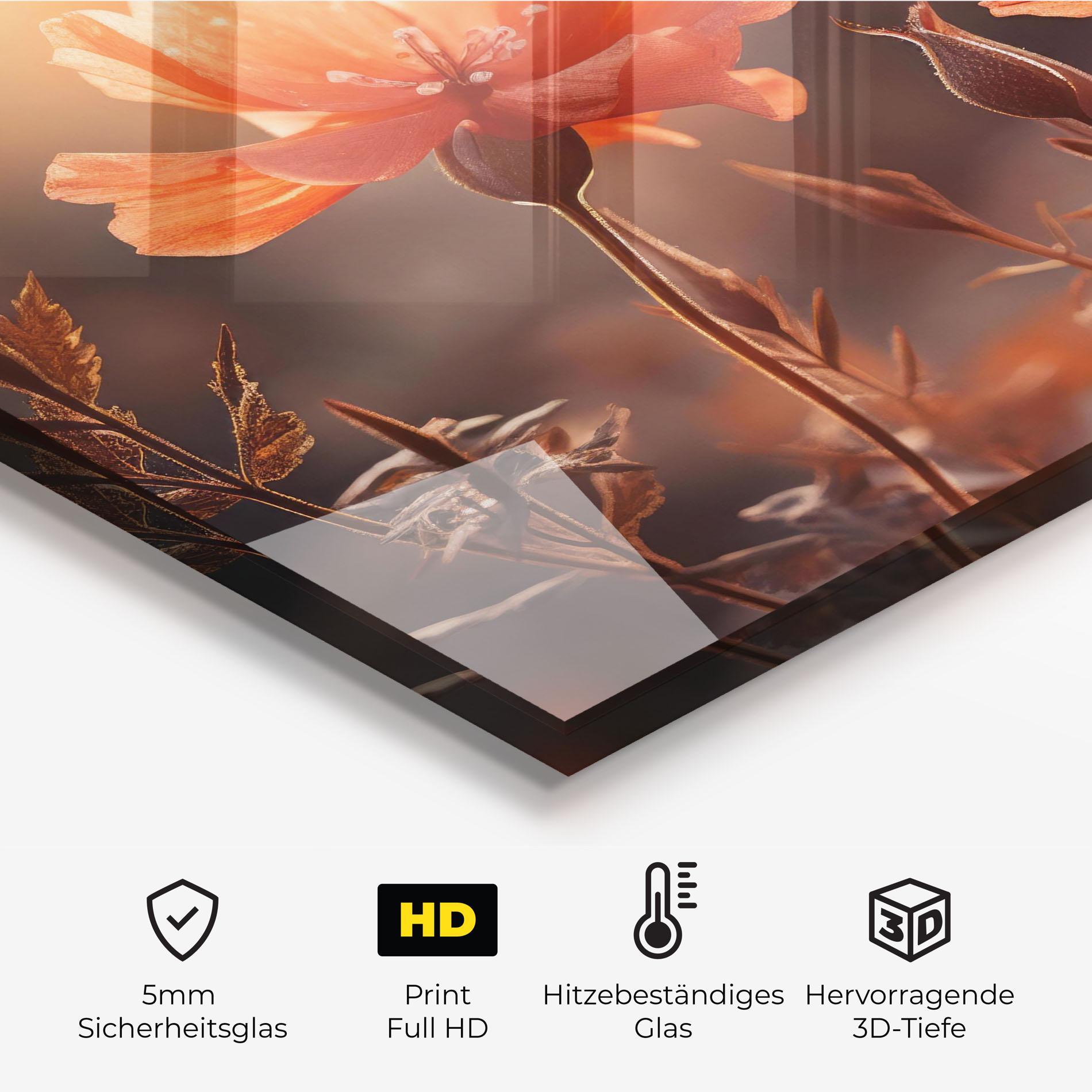 Küchenrückwand Glas Orange Small Poppy mockup 2