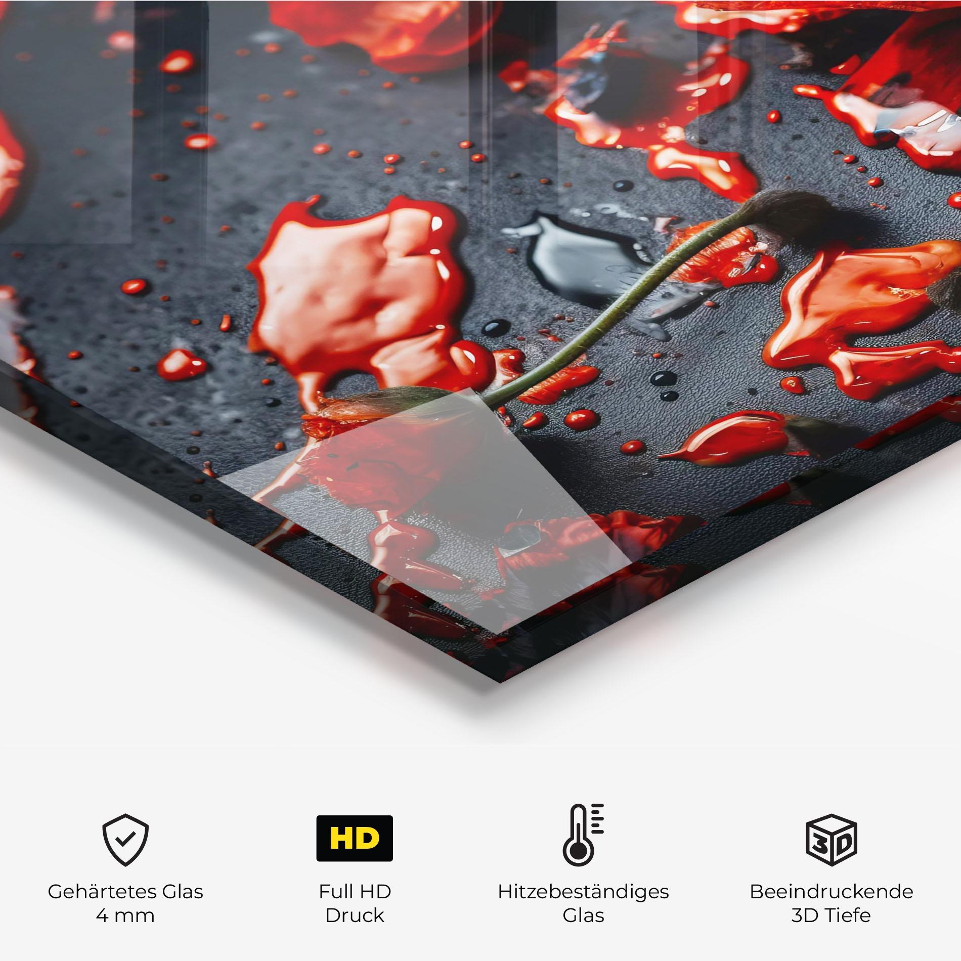 Küchenrückwand Glas Beautiful Red Poppy Liquid mockup 2