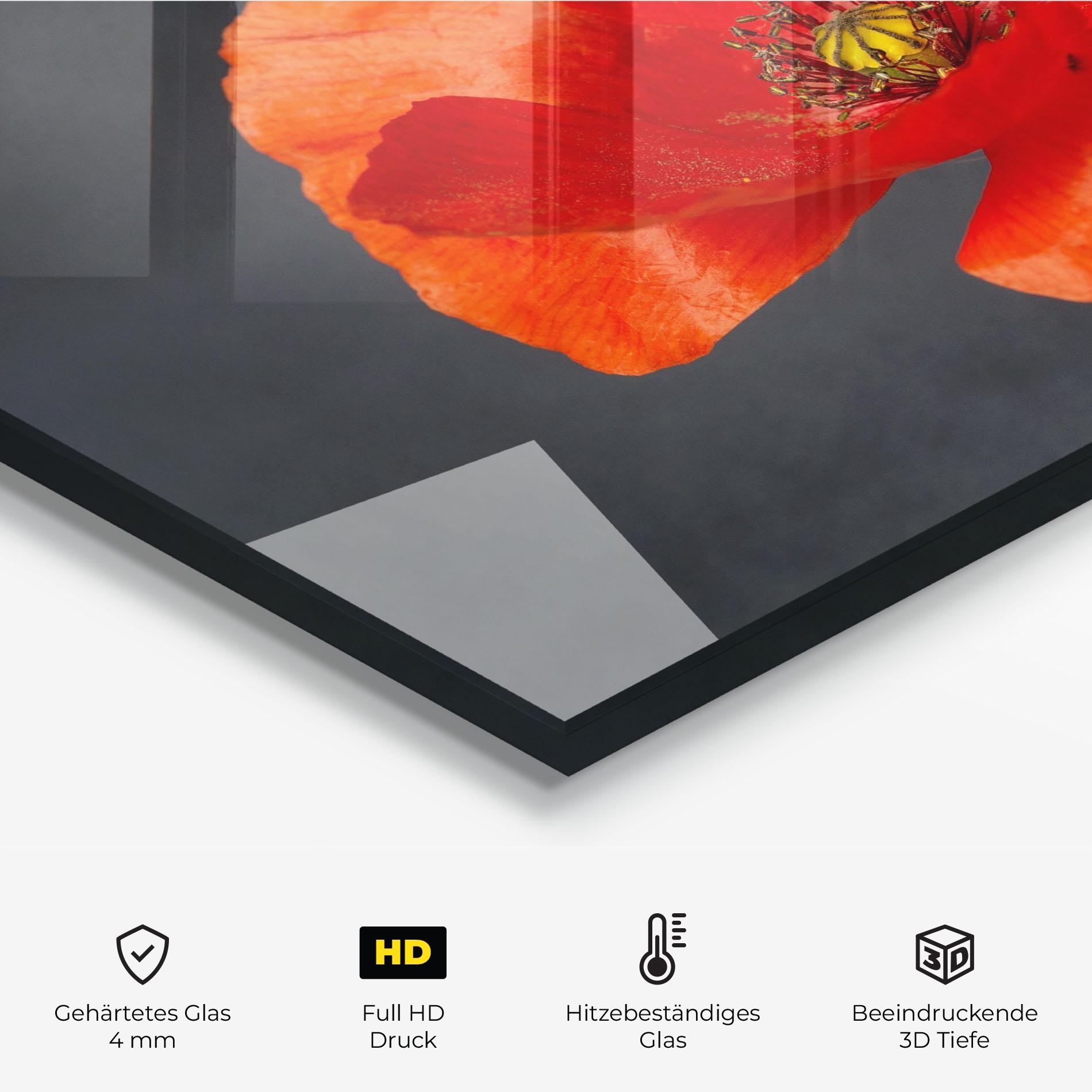 Küchenrückwand Glas Light Red Poppy mockup 2