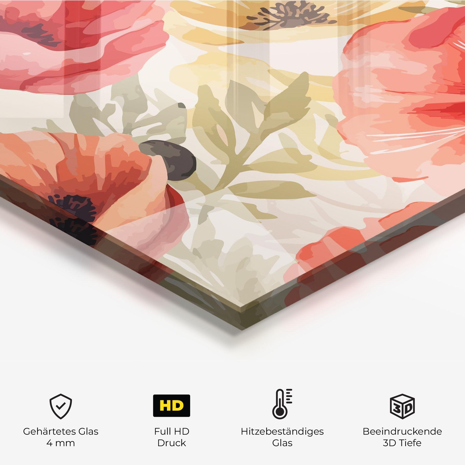 Küchenrückwand Glas Orange Red Poppy mockup 2