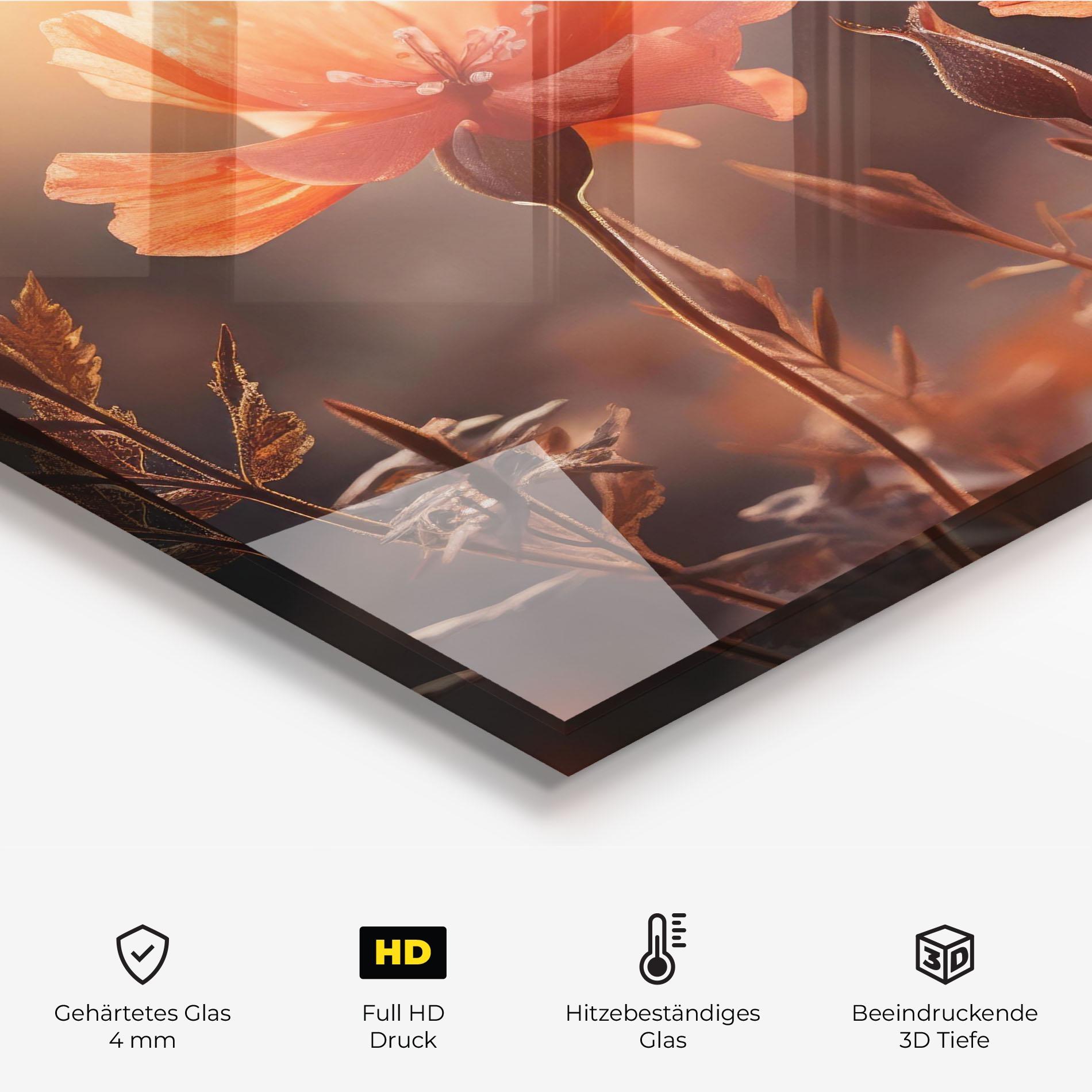 Küchenrückwand Glas Orange Small Poppy mockup 2