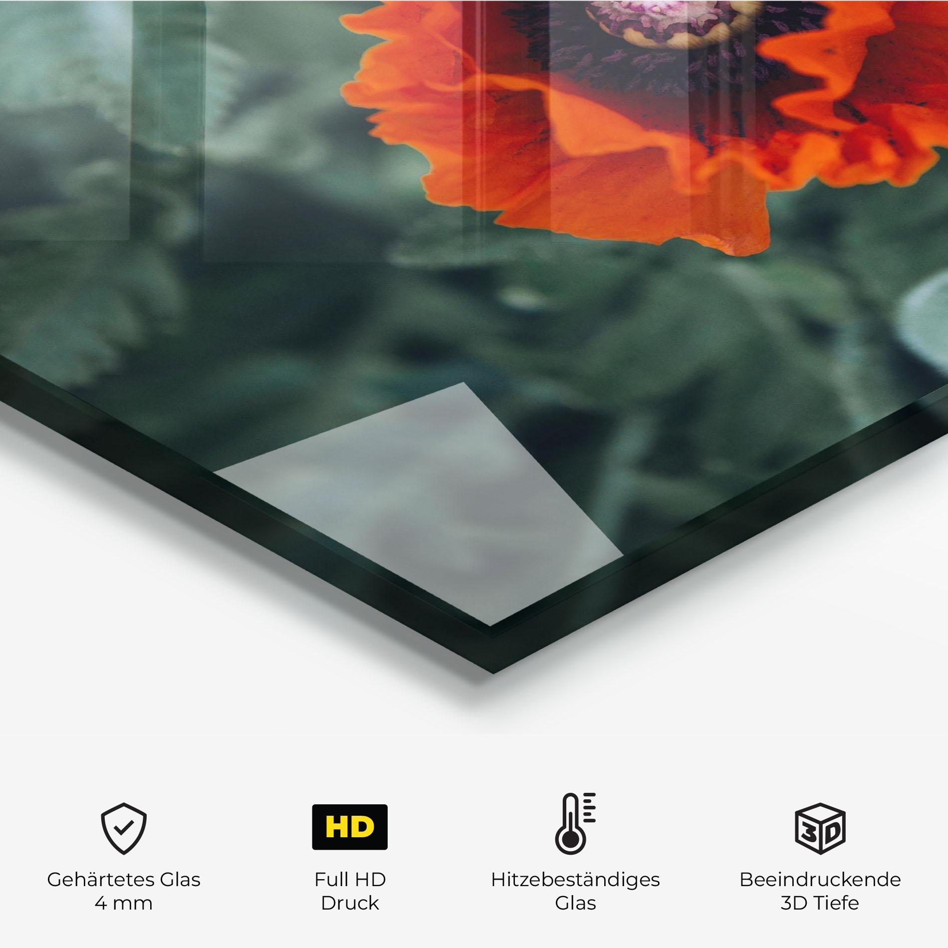 Küchenrückwand Glas Poppy From The Garden mockup 2