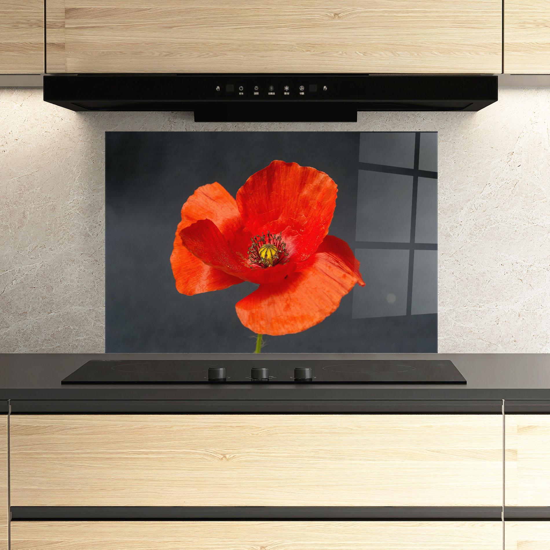 Küchenrückwand Glas Light Red Poppy mockup 3