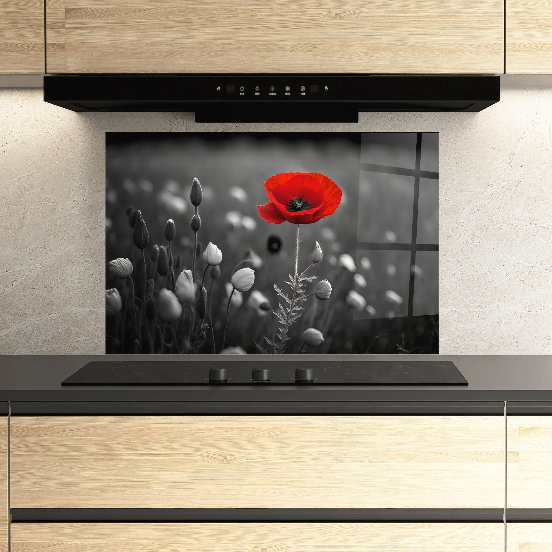 Küchenrückwand Glas Special Red Poppy mockup 3