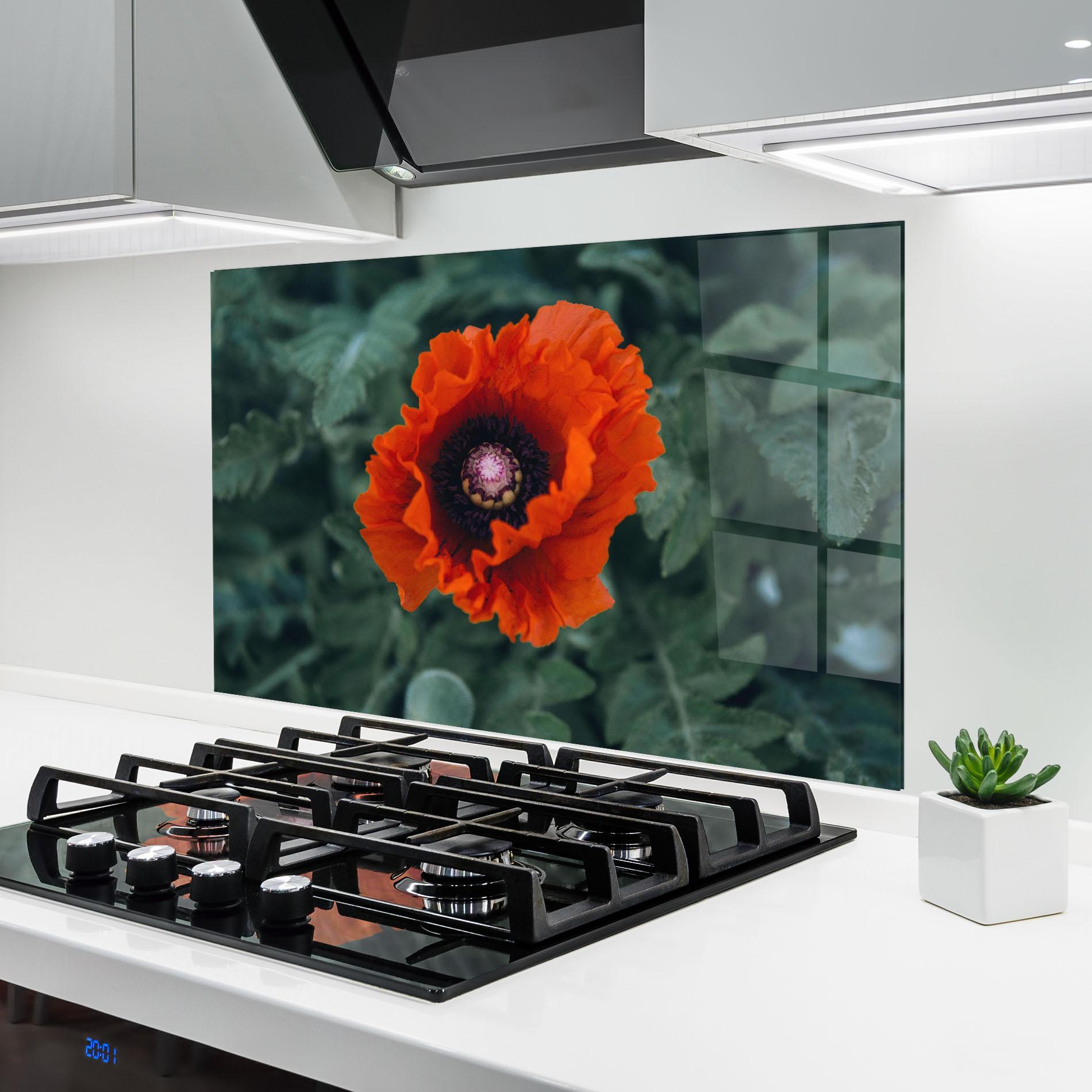 Küchenrückwand Glas Poppy From The Garden mockup 6