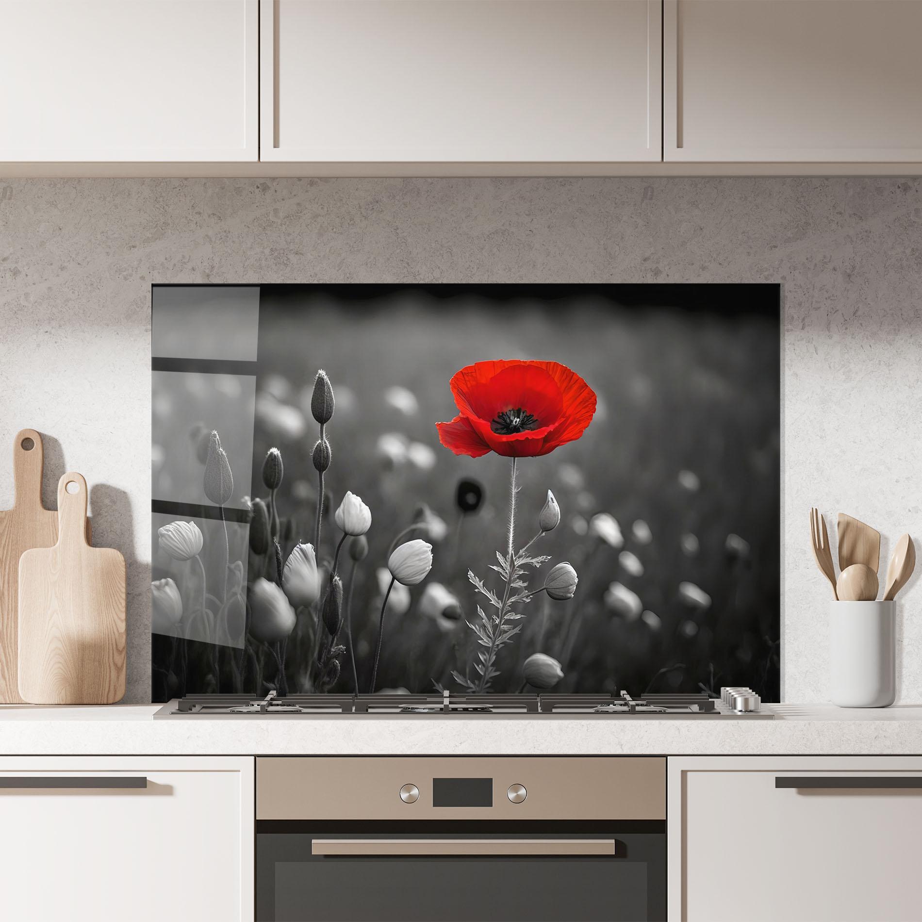 Küchenrückwand Glas Special Red Poppy mockup 7