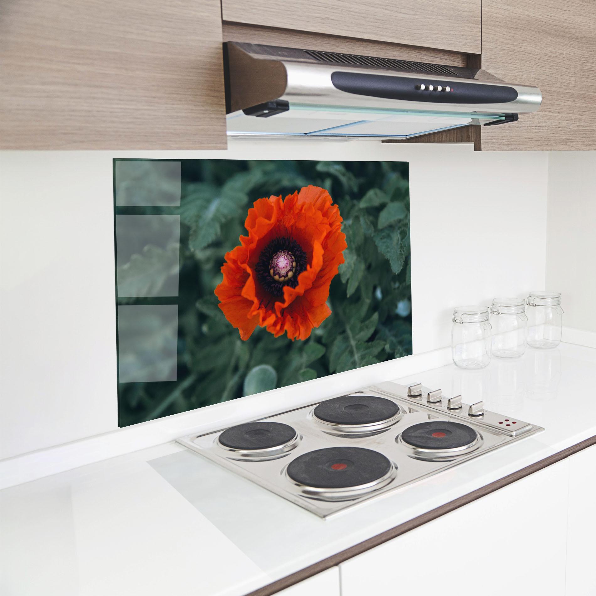 Küchenrückwand Glas Poppy From The Garden mockup 8