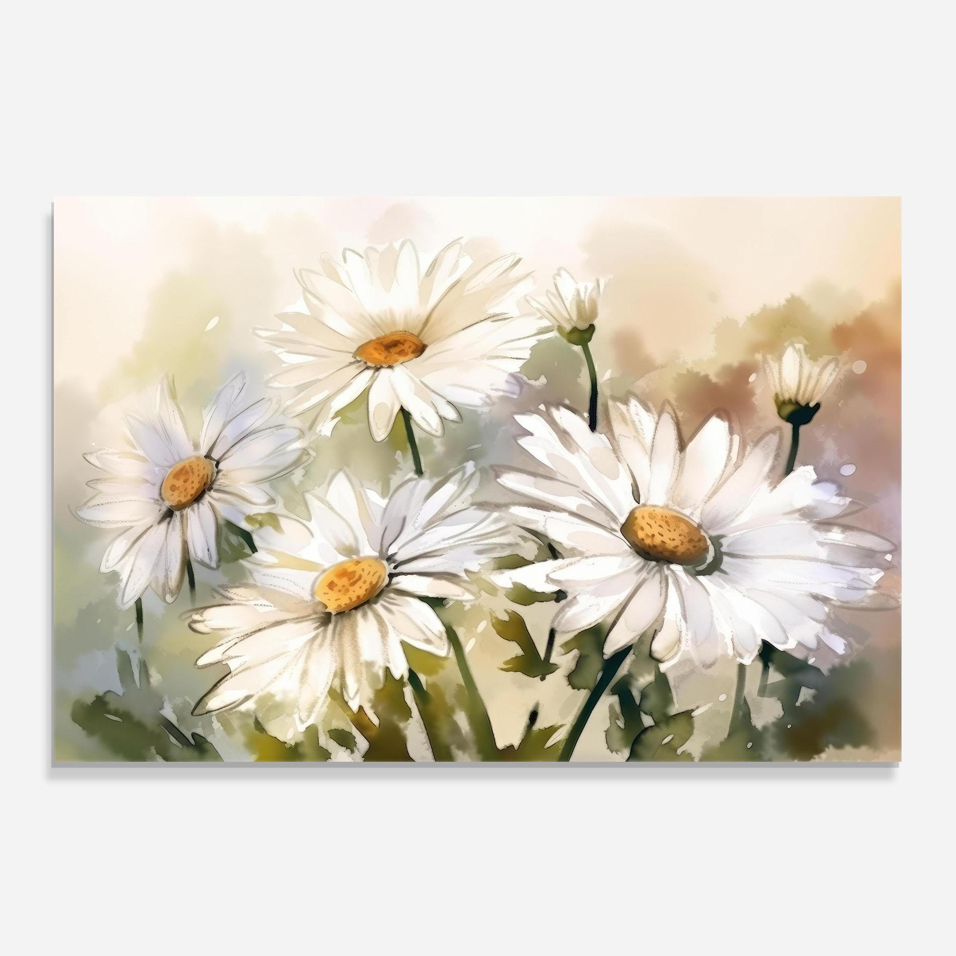 Küchenrückwand Glas Daisy Painting mockup 0