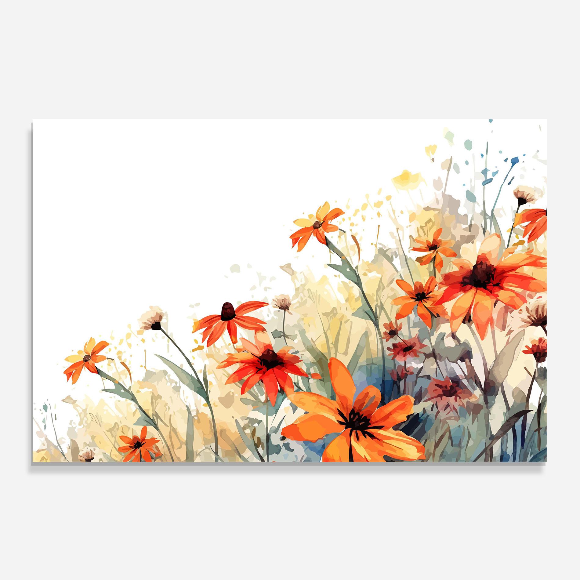 Küchenrückwand Glas Orange Daisy mockup 0
