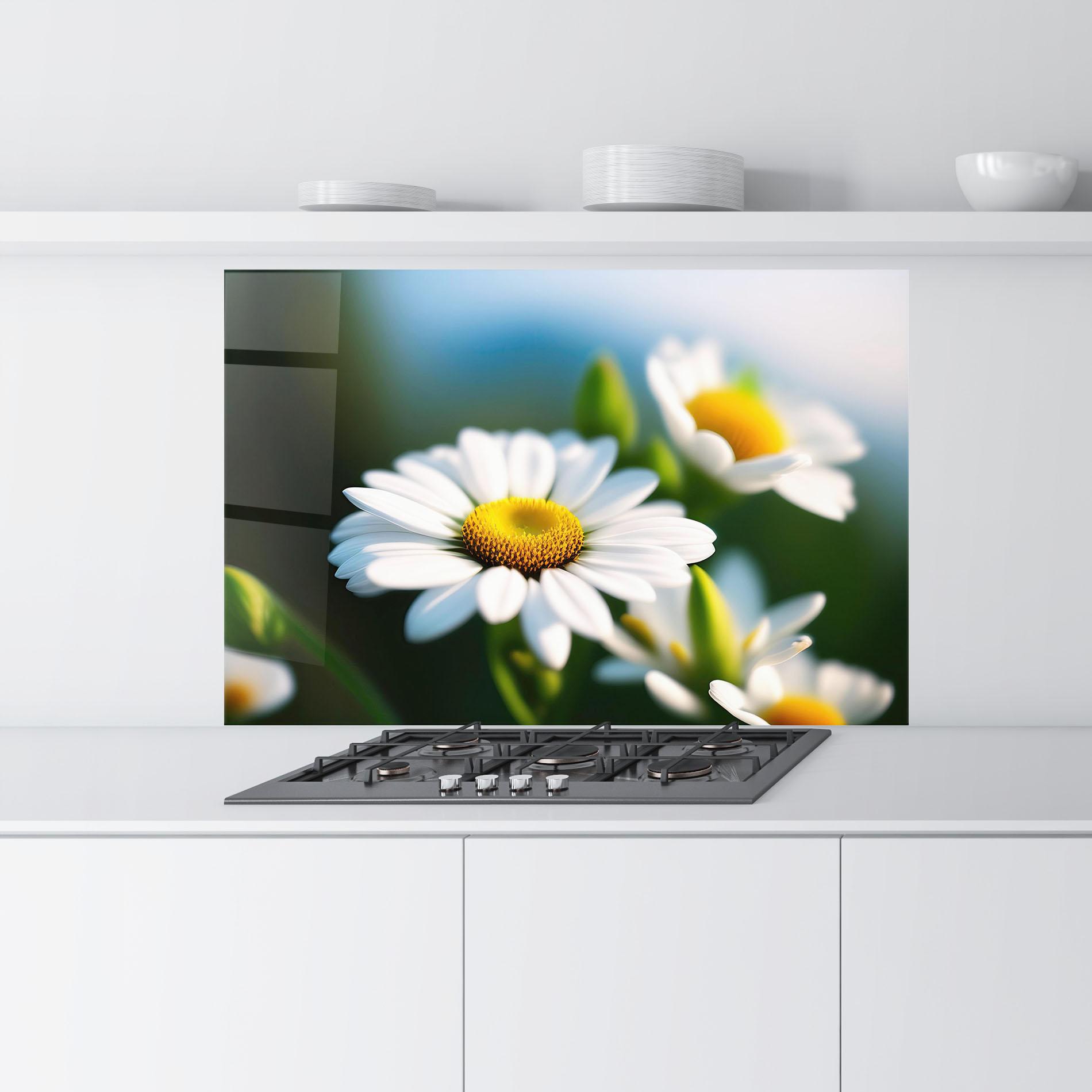 Küchenrückwand Glas Daisy In The Sun mockup 9