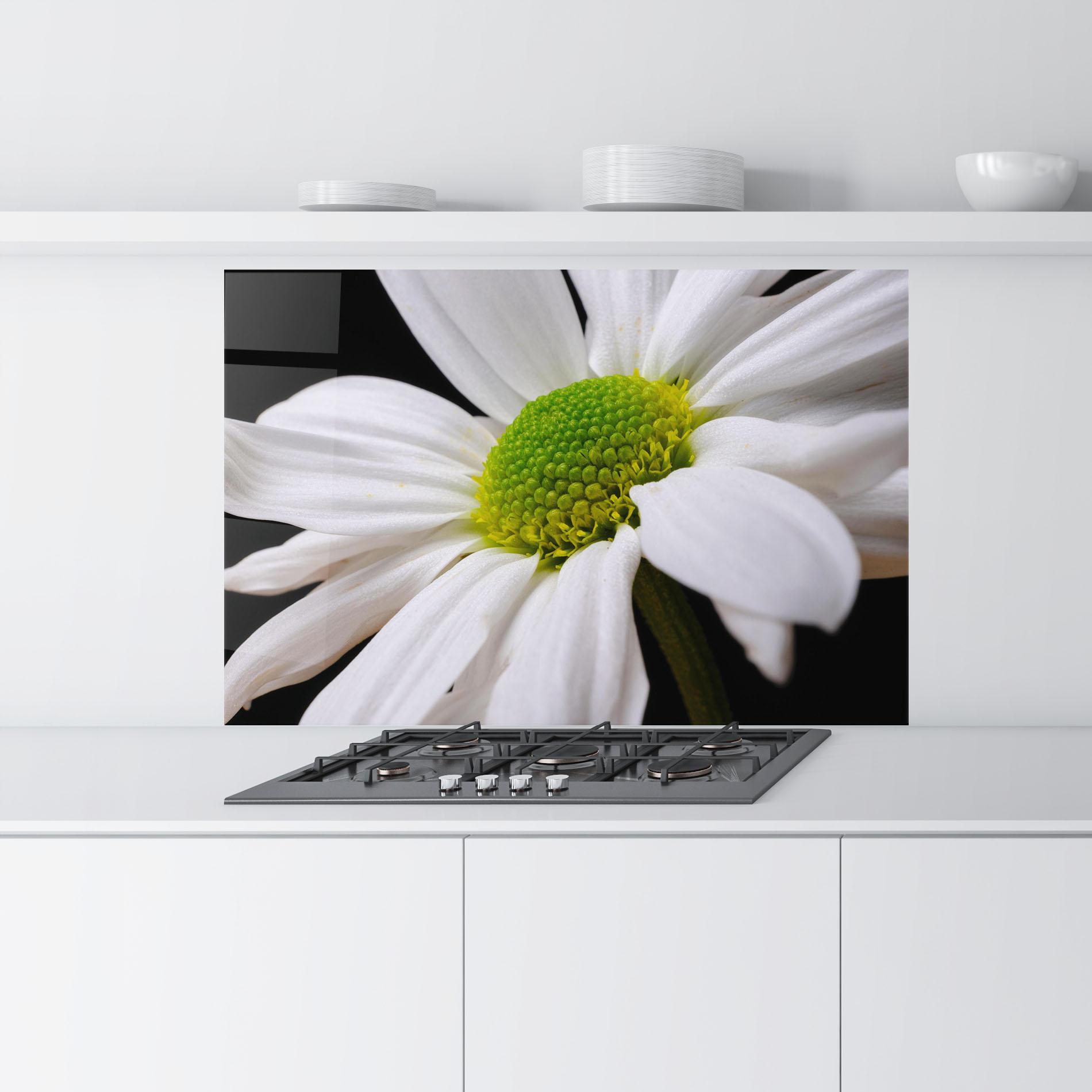 Küchenrückwand Glas Green Middle Daisy mockup 9