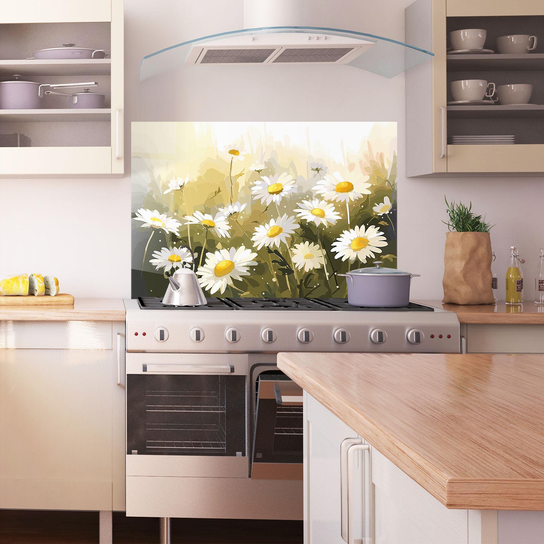 Küchenrückwand Glas Daily Daisy mockup 1