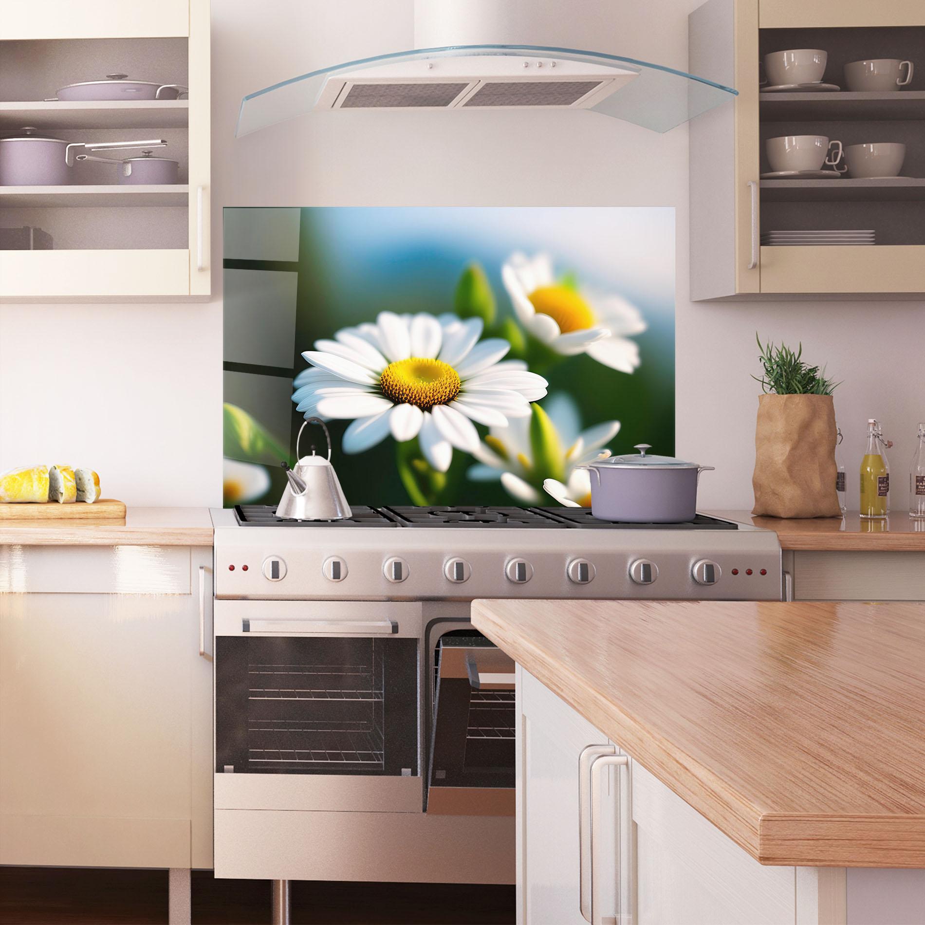 Küchenrückwand Glas Daisy In The Sun mockup 1
