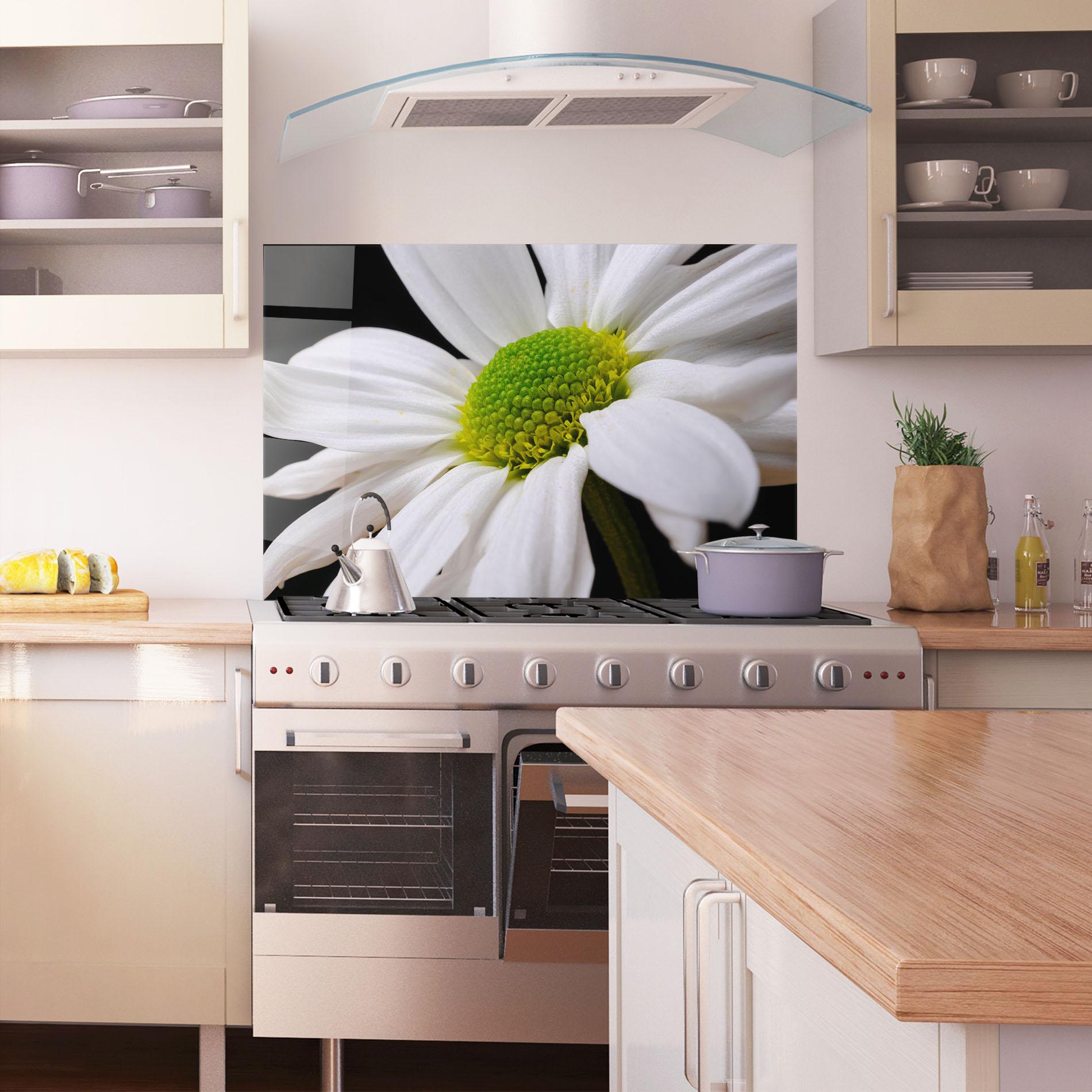 Küchenrückwand Glas Green Middle Daisy mockup 1