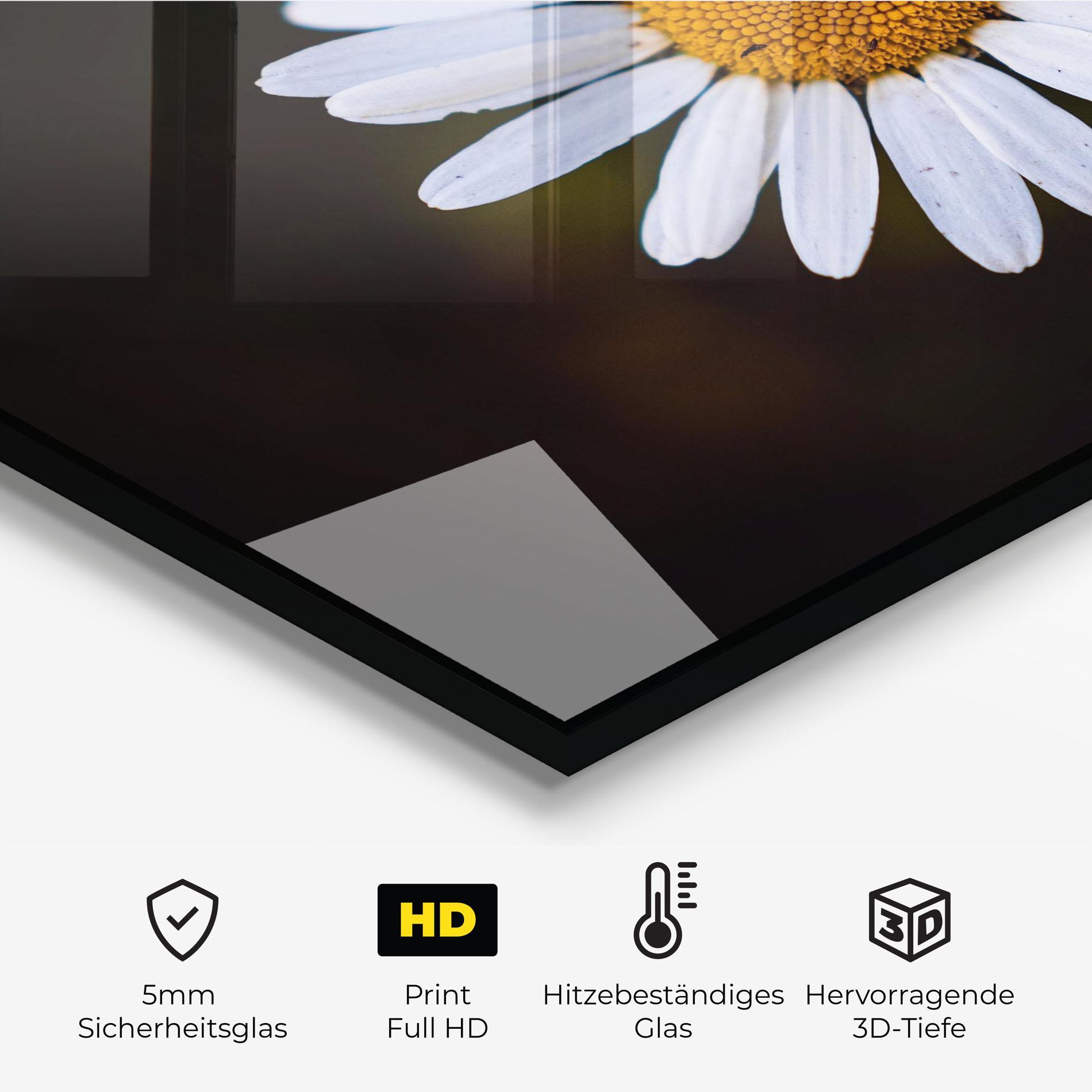 Küchenrückwand Glas Big Yellow Center Daisy mockup 2